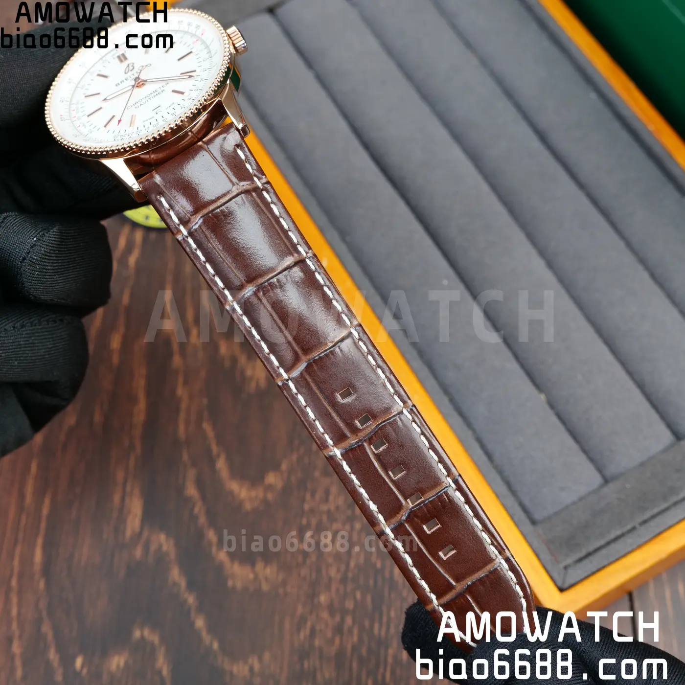 Breitling Navitimer Automatic 41mm RG BLSF White Dial on Brown Leather Strap A2824 V2 49 9699eca510cf6bd 阿默表行AmoWatch