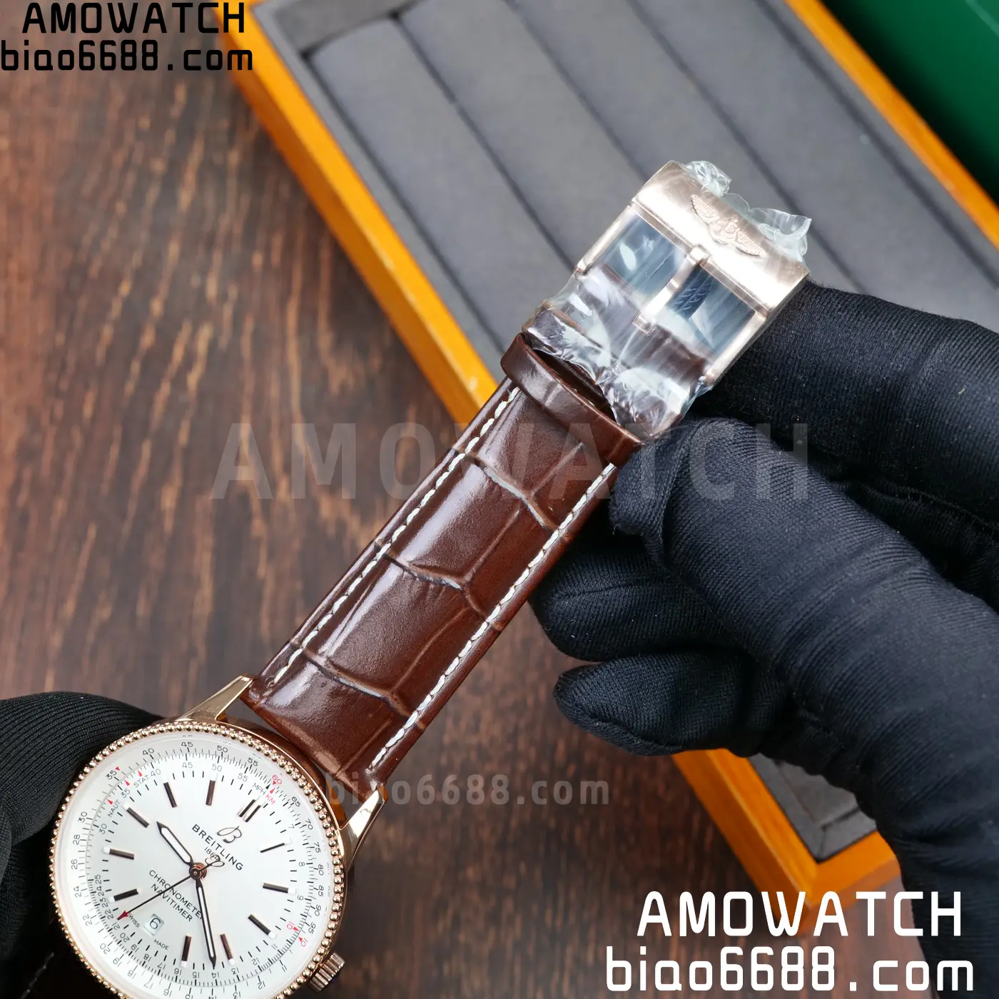 Breitling Navitimer Automatic 41mm RG BLSF White Dial on Brown Leather Strap A2824 V2 48 be3c733971a0b98 阿默表行AmoWatch