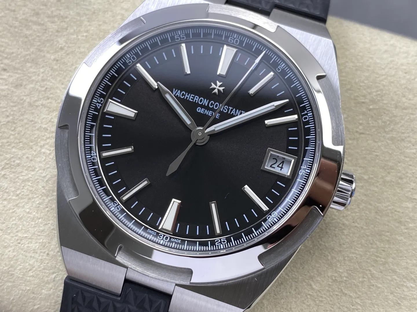 VC Overseas 4500V SS PPF1:1 Best Edition Black Dial on Black Rubber Strap A5100 26 c71526f32130c0b AMO Watch