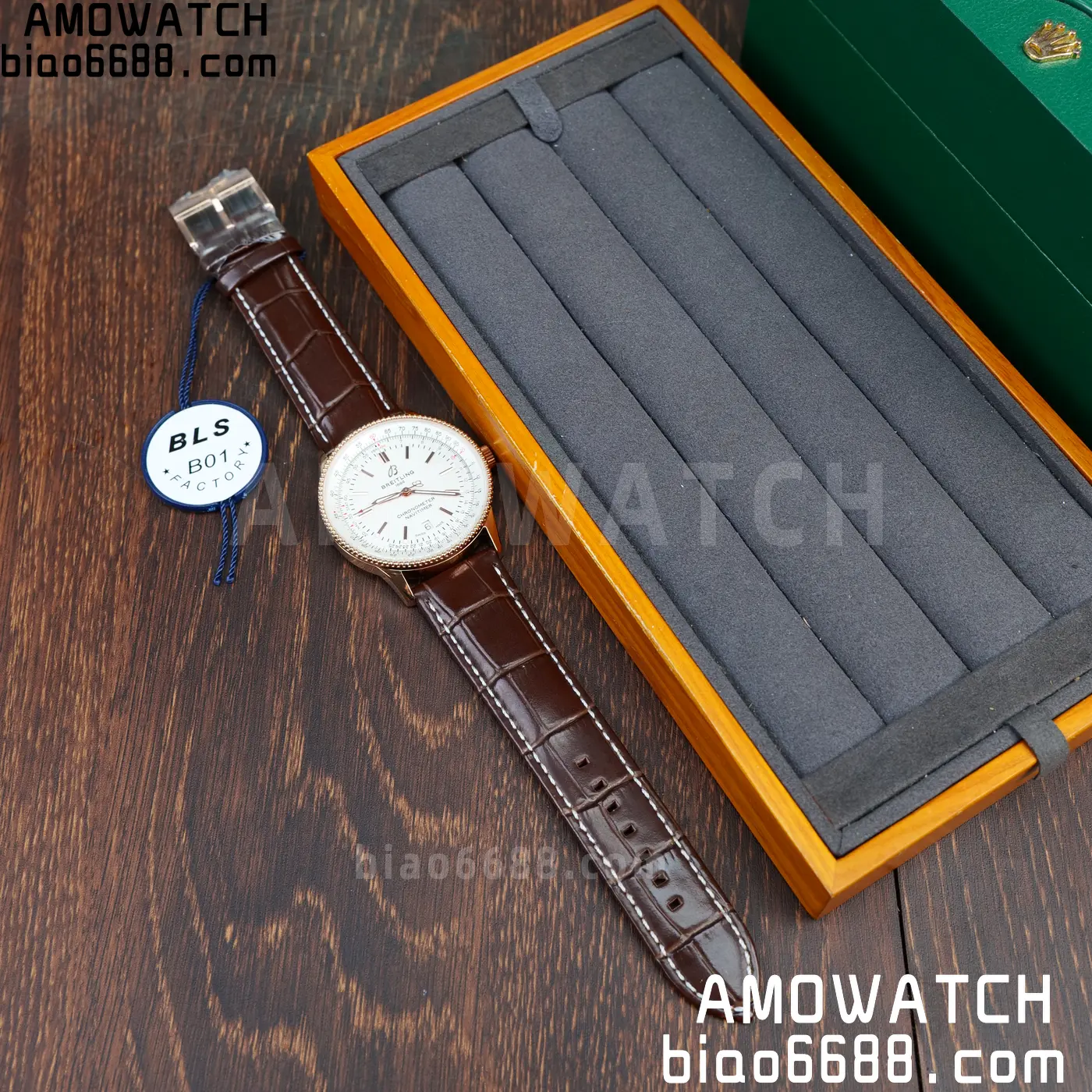 Breitling Navitimer Automatic 41mm RG BLSF White Dial on Brown Leather Strap A2824 V2 45 db7d959d30b07db 阿默表行AmoWatch