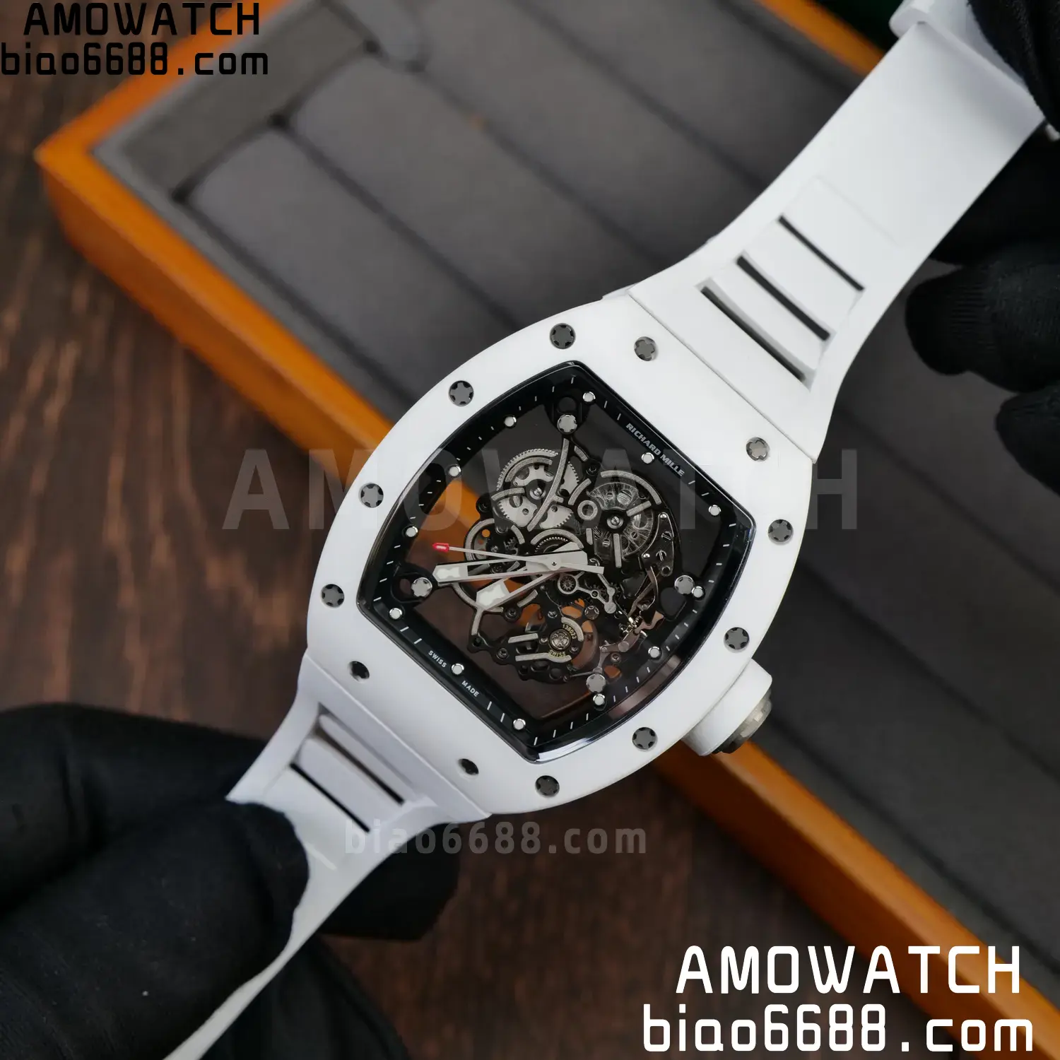 RICHARD MILLERM RM055 RM-055 BBRF 1:1 Best Edition White Ceramic Bubba Watson RMUL2 V4 60 e716c74a63202bf AMO Watch