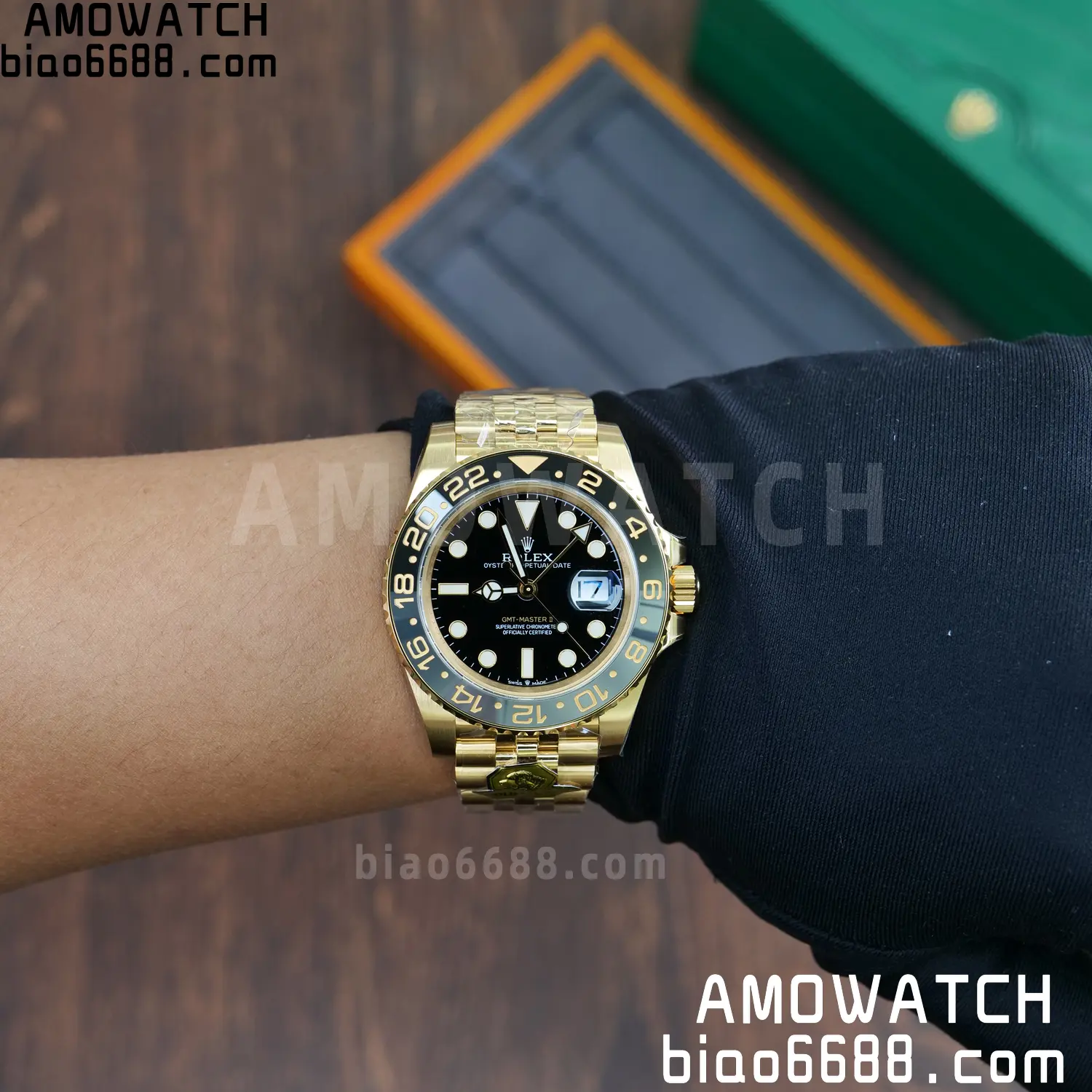 Rolex GMT Master II 126718 YG Gold Factory 1:1 Best Edition Black Dial V4 (Weighted) 81 46053a5380c8c7d 阿默表行AmoWatch