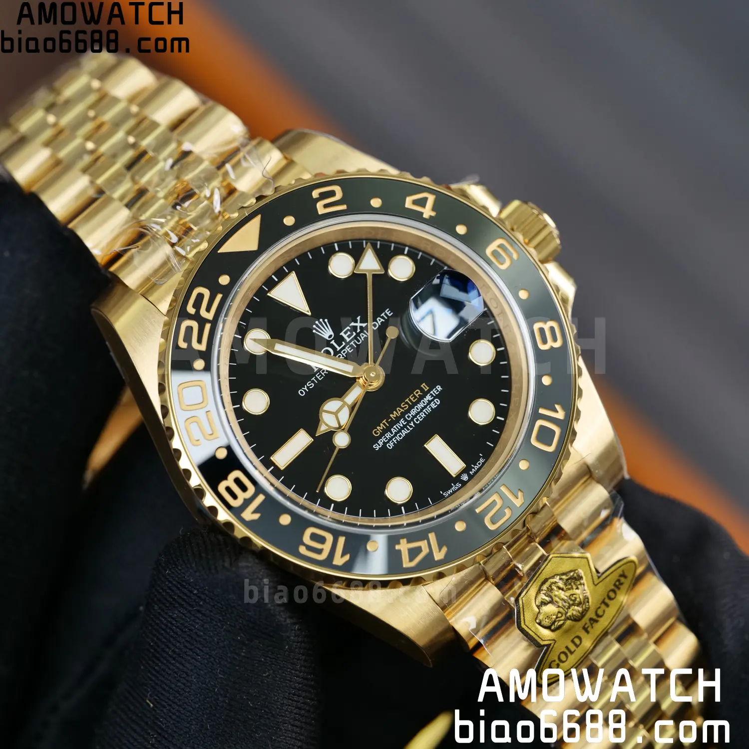 Rolex GMT Master II 126718 YG Gold Factory 1:1 Best Edition Black Dial V4 (Weighted) 69 4efcaedef24f367 阿默表行AmoWatch