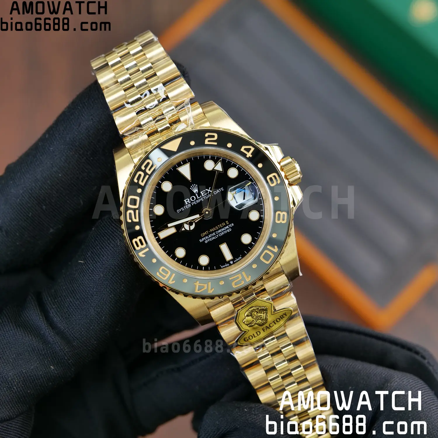 Rolex GMT Master II 126718 YG Gold Factory 1:1 Best Edition Black Dial V4 (Weighted) 59 59440228a6b22b4 阿默表行AmoWatch