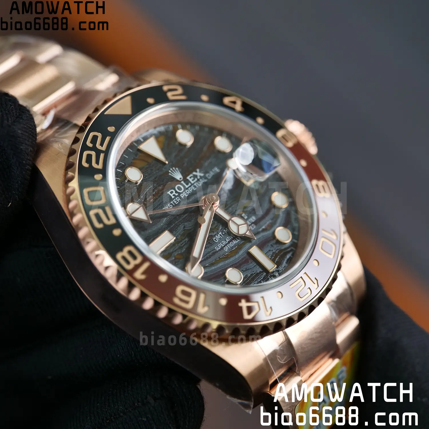 Rolex GMT-Master II M126715CHNR RG ARF Factory 1:1 Best Edition on Oyster Bracelet DD3285 79 19fe9a36d10fb96 阿默表行AmoWatch