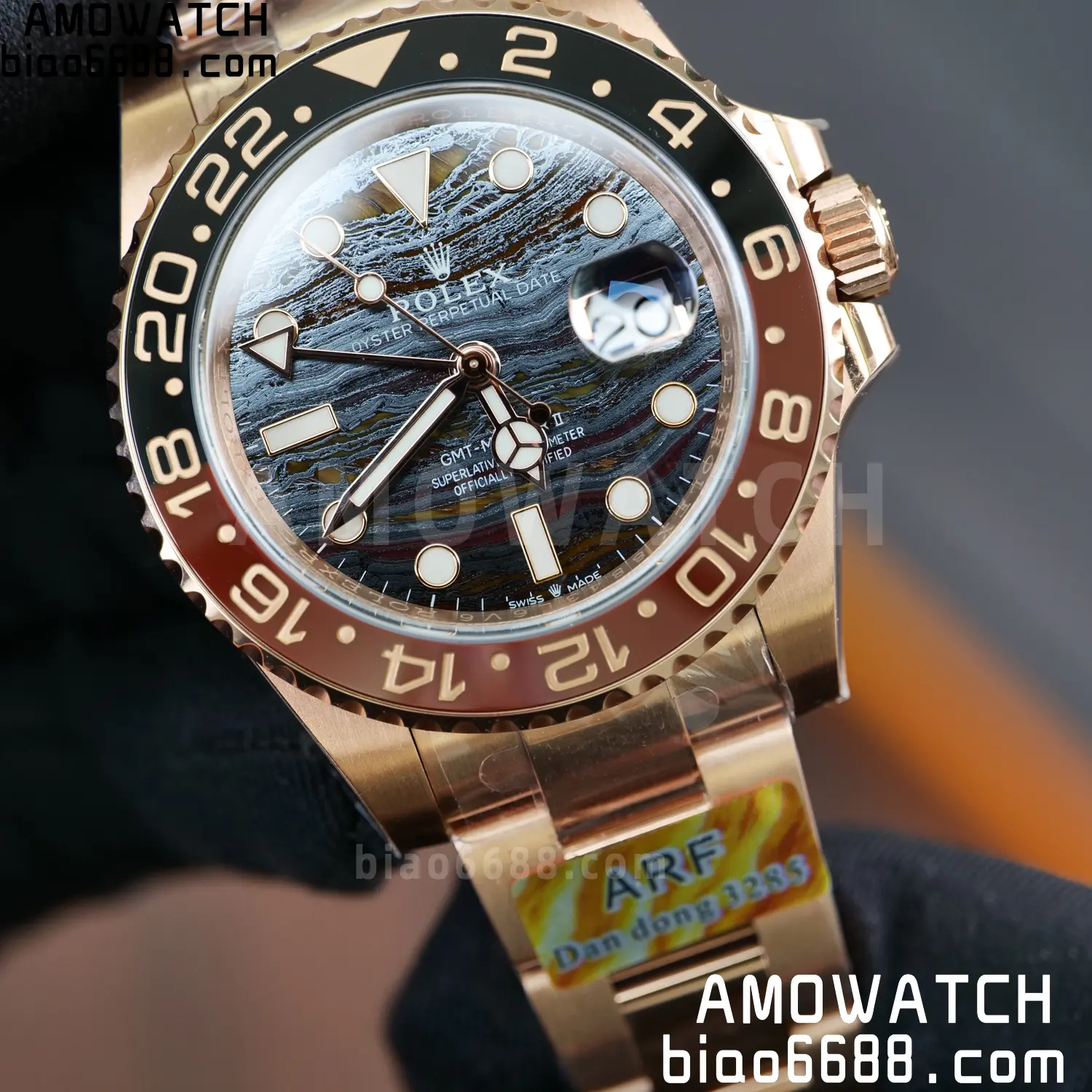 Rolex GMT-Master II M126715CHNR RG ARF Factory 1:1 Best Edition on Oyster Bracelet DD3285 77 455fac26bb3d6d8 阿默表行AmoWatch