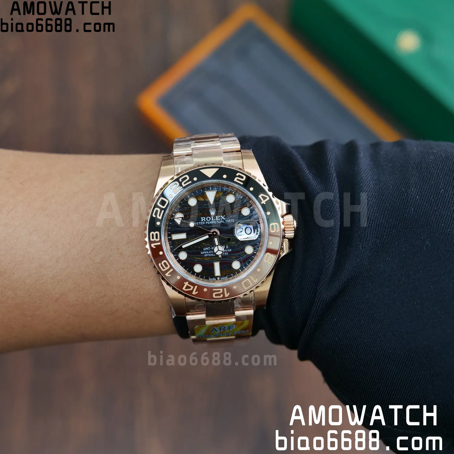 Rolex GMT-Master II M126715CHNR RG ARF Factory 1:1 Best Edition on Oyster Bracelet DD3285 86 7cfb4d8f924312a 阿默表行AmoWatch
