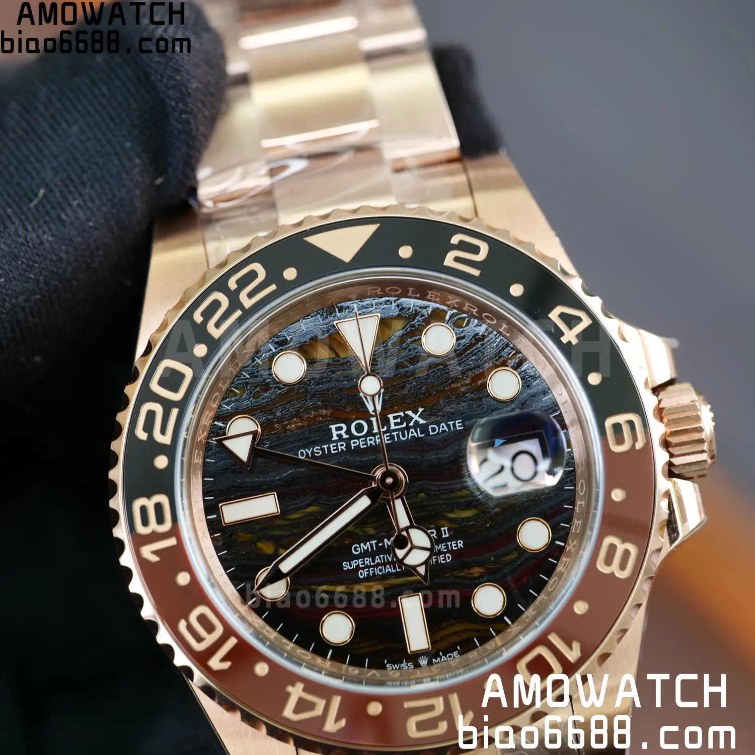 Rolex GMT-Master II M126715CHNR RG ARF Factory 1:1 Best Edition on Oyster Bracelet DD3285 78 8b8a2d72966bb51 阿默表行AmoWatch