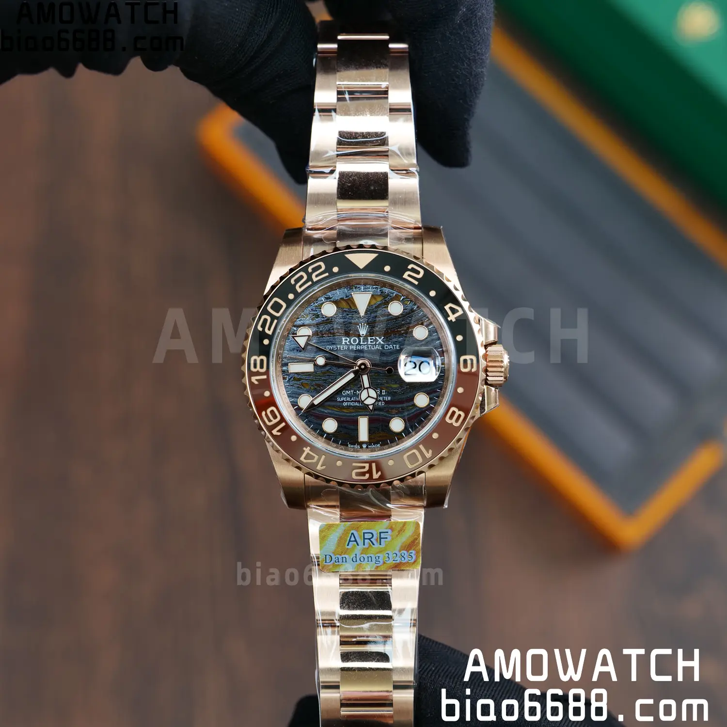 Rolex GMT-Master II M126715CHNR RG ARF Factory 1:1 Best Edition on Oyster Bracelet DD3285 66 b44ca0292111565 阿默表行AmoWatch