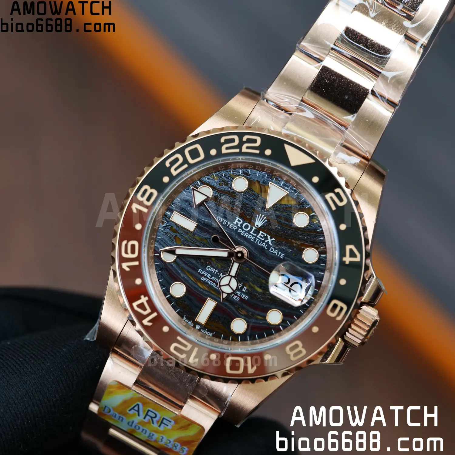 Rolex GMT-Master II M126715CHNR RG ARF Factory 1:1 Best Edition on Oyster Bracelet DD3285 80 f0519f6d79b6793 阿默表行AmoWatch