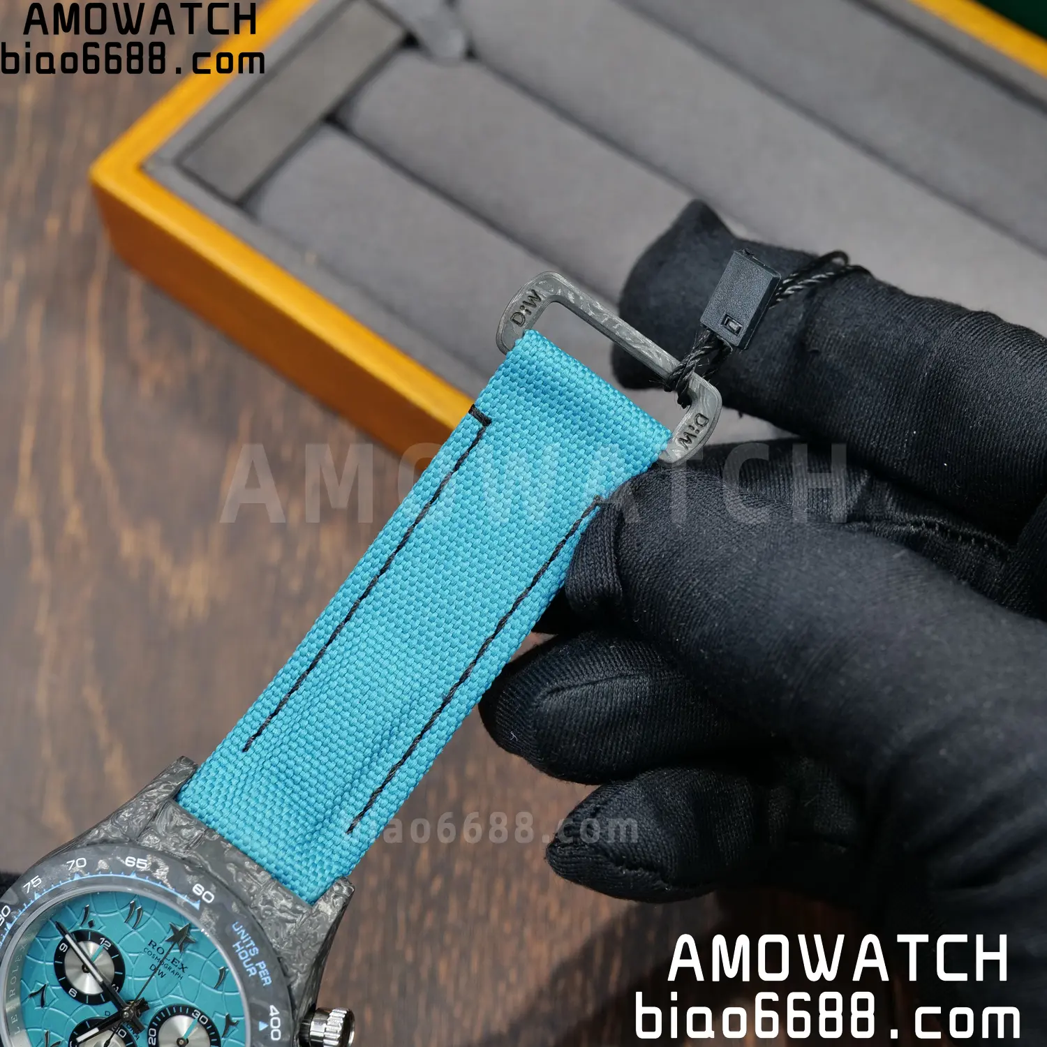Rolex Daytona DIW Black Carbon DIWF Best Edition Blue/Silver Roman Dial on Blue Nylon Strap DD4801 71 0a1fae4ebd0df61 阿默表行AmoWatch