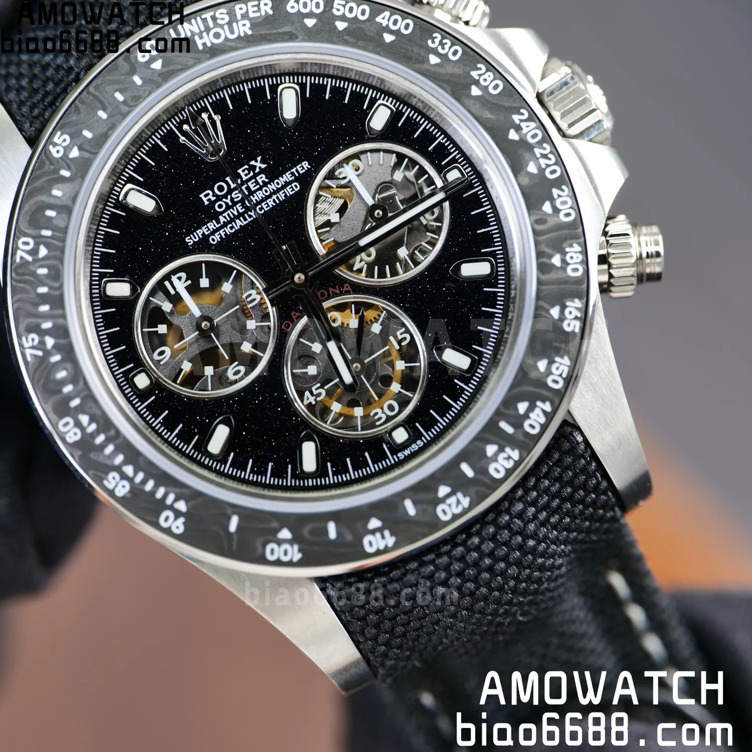 Rolex DIW Ventura Daytona ADGF Best Edition Stars Dial on Black Nylon Strap SA4130 74 2d8ba33444b8881 阿默表行AmoWatch