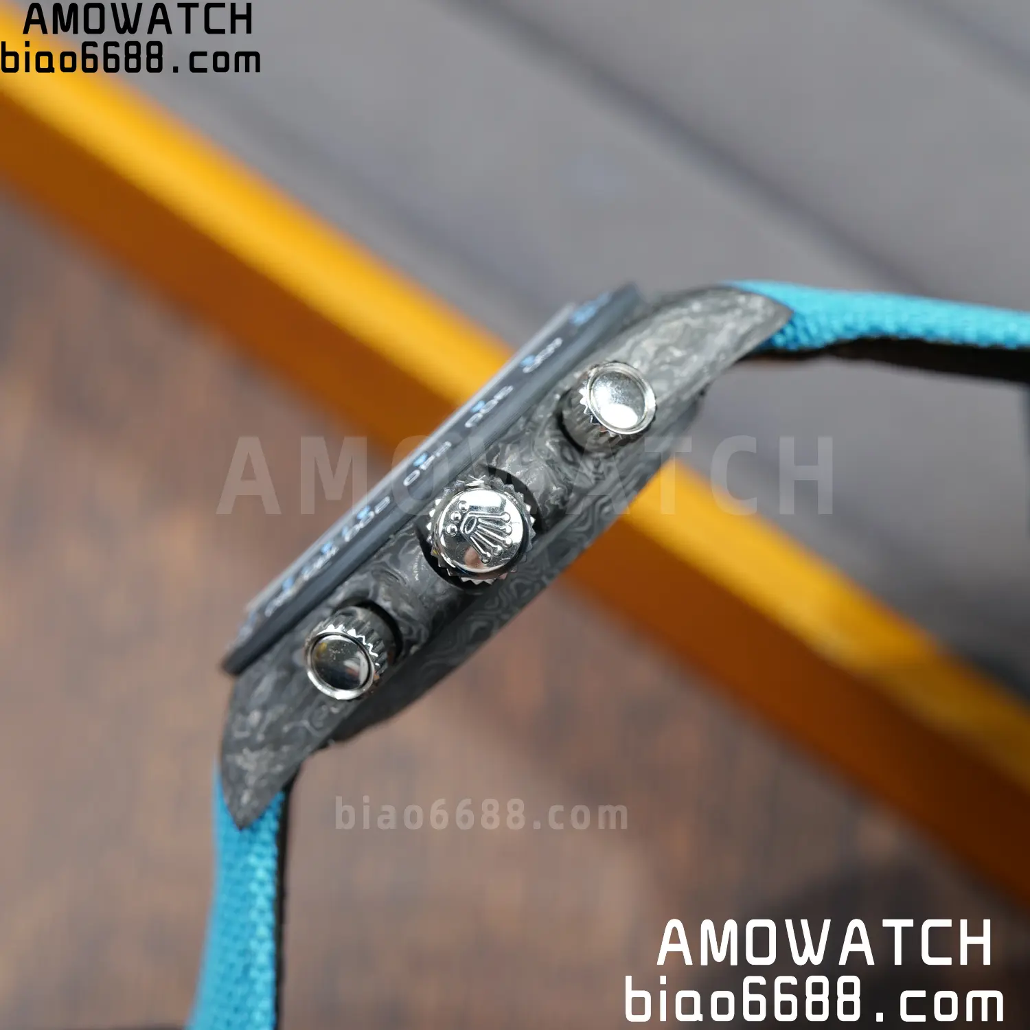 Rolex Daytona DIW Black Carbon DIWF Best Edition Blue/Silver Roman Dial on Blue Nylon Strap DD4801 77 9d114fb027e8ecd 阿默表行AmoWatch