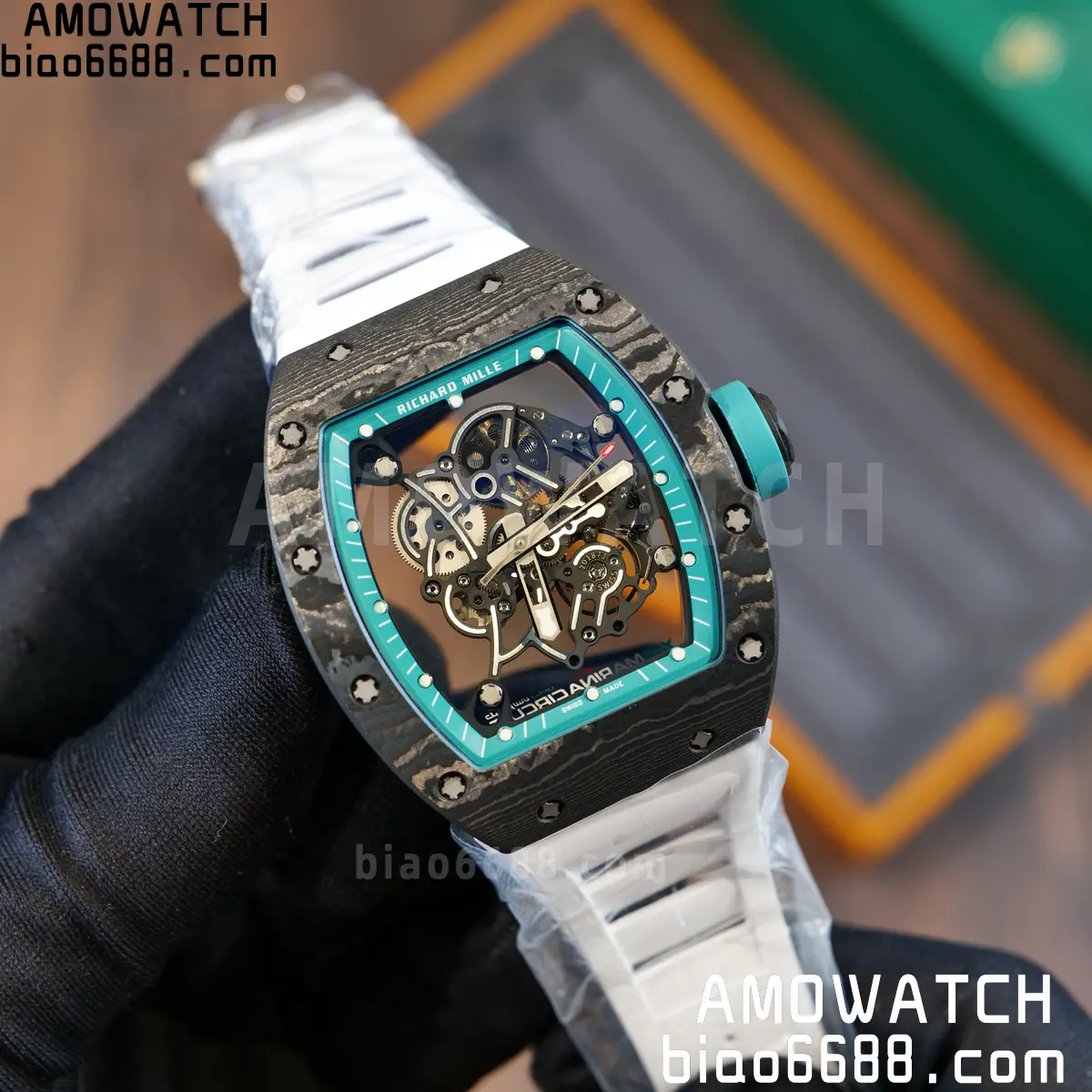 Custom Made Richard Mille RM055 NTPT 'Yas Marina Circuit' Carbon Vaucher RMUL2 Super Clone 99 f186e5ad2563bdd 阿默表行AmoWatch