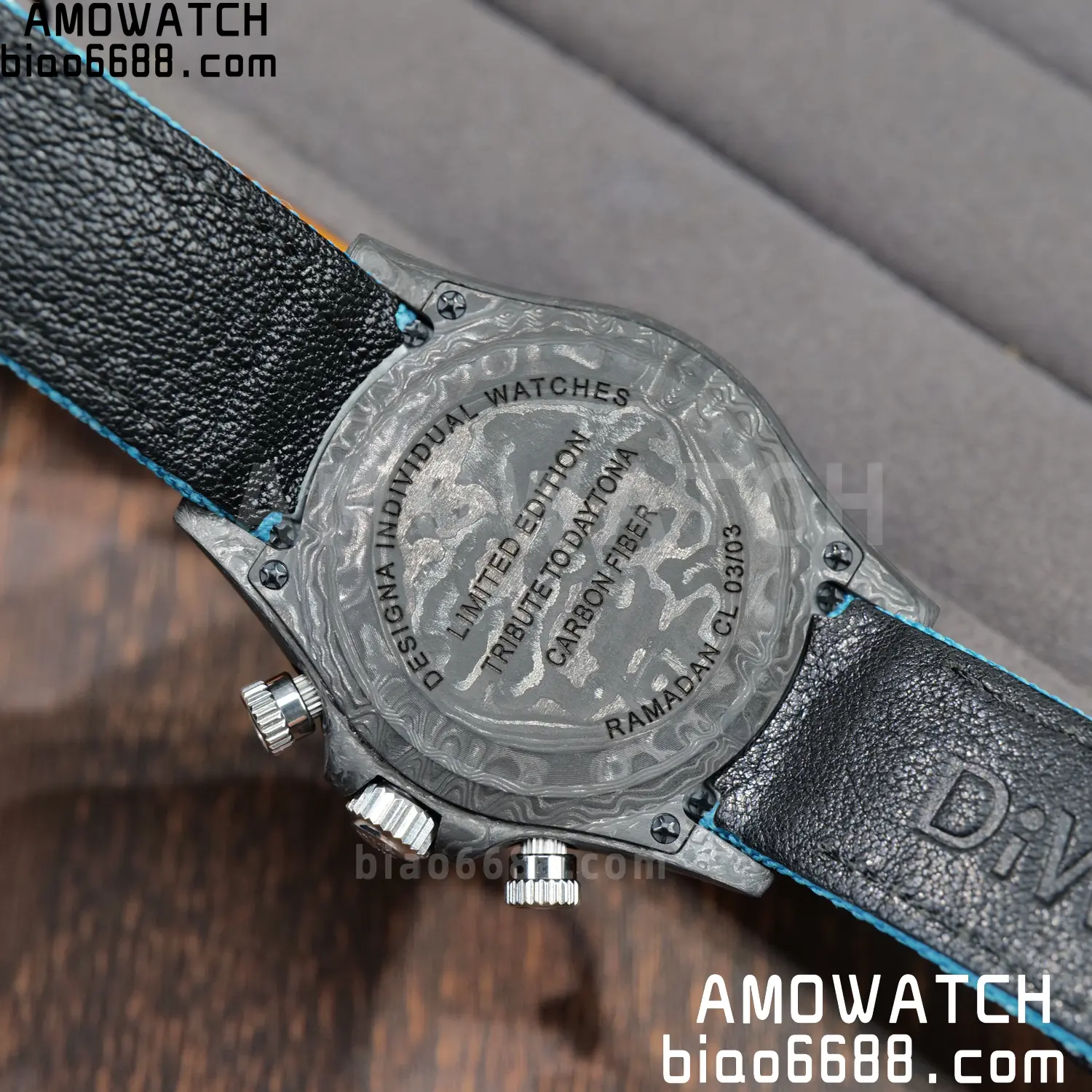 Rolex Daytona DIW Black Carbon DIWF Best Edition Blue/Silver Roman Dial on Blue Nylon Strap DD4801 91 f1996453f348d75 阿默表行AmoWatch