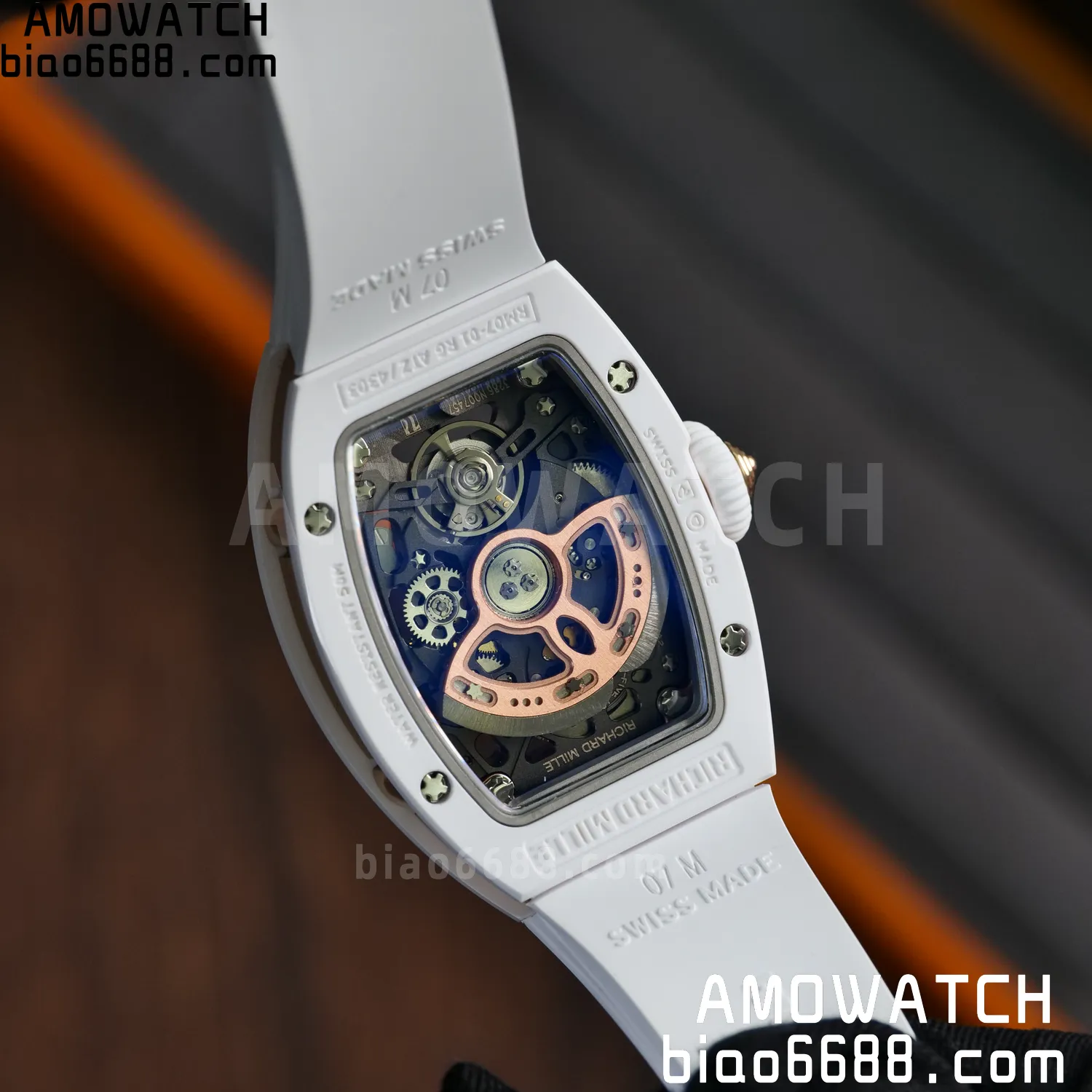 RM07 Ladies White Ceramic ZF 1:1 Best Edition Red Dial on White Rubber Strap CRMA2 Clone 81 0e4b263036748ac 阿默表行AmoWatch