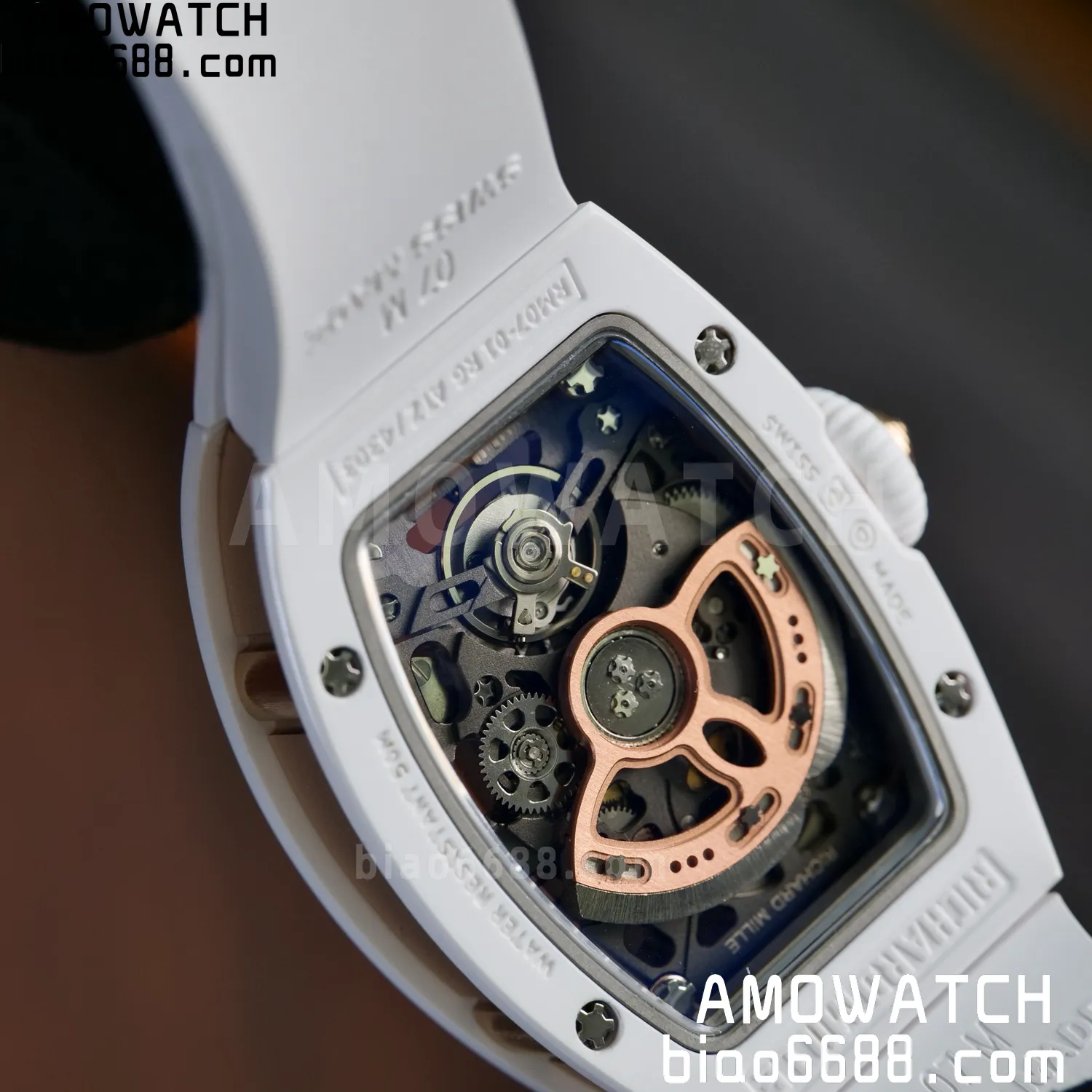 RM07 Ladies White Ceramic ZF 1:1 Best Edition Red Dial on White Rubber Strap CRMA2 Clone 82 45a7d6826ae907e 阿默表行AmoWatch