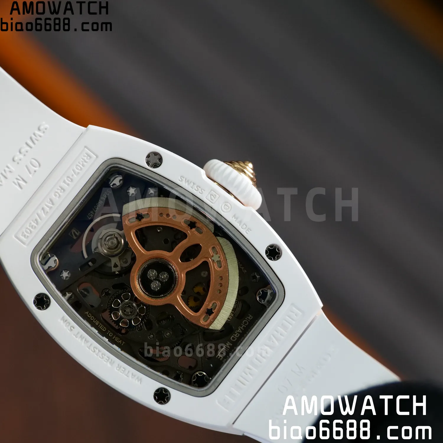 RM07 Ladies White Ceramic ZF 1:1 Best Edition Red Dial on White Rubber Strap CRMA2 Clone 85 827a74797b76bcd 阿默表行AmoWatch