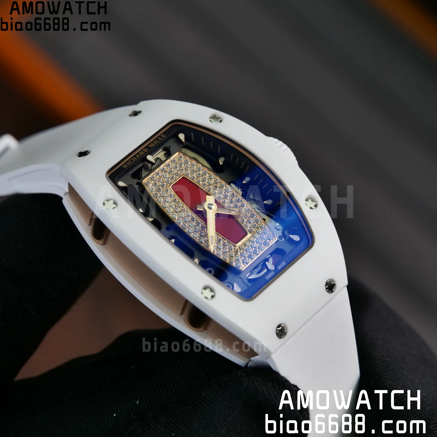 RM07 Ladies White Ceramic ZF 1:1 Best Edition Red Dial on White Rubber Strap CRMA2 Clone 74 b993b650ef66b41 阿默表行AmoWatch
