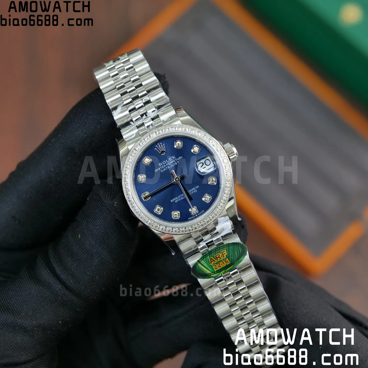 Rolex DateJust 31 278384 ARF 1:1 Best Edition 904L Steel Blue Diamond Dial Diamond bezel on SS Jubilee Bracelet 55 25e9621d1e1fb2d 阿默表行AmoWatch