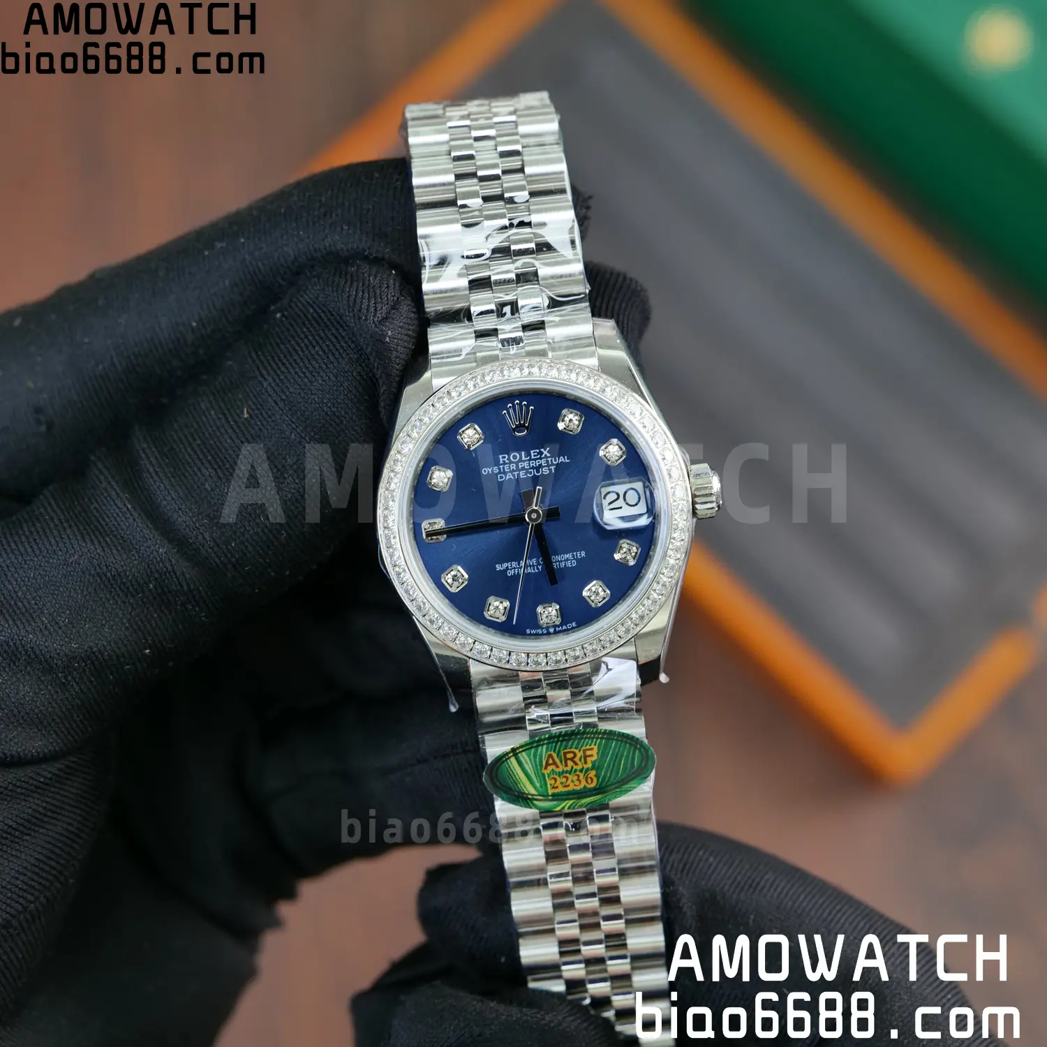 Rolex DateJust 31 278384 ARF 1:1 Best Edition 904L Steel Blue Diamond Dial Diamond bezel on SS Jubilee Bracelet 56 3a2eb95ed9aae25 阿默表行AmoWatch