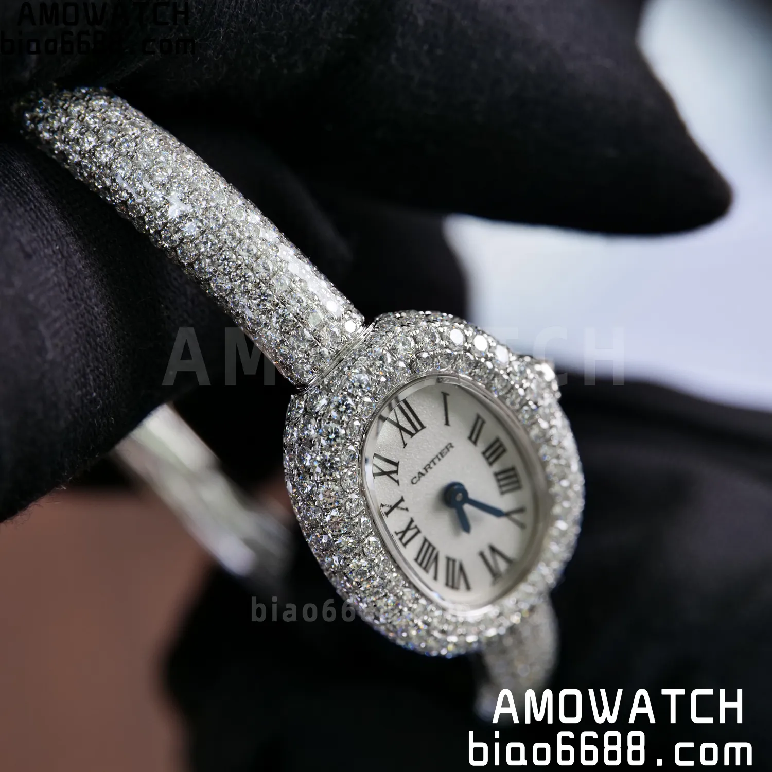 Cartier Baignoire 18.7mm HPI01773 BBAF 1:1 Best Edition White Dial on Moissanite bracelet Bracelet Ronda Quartz 73 6e1f2f6840adf46 AMO Watch