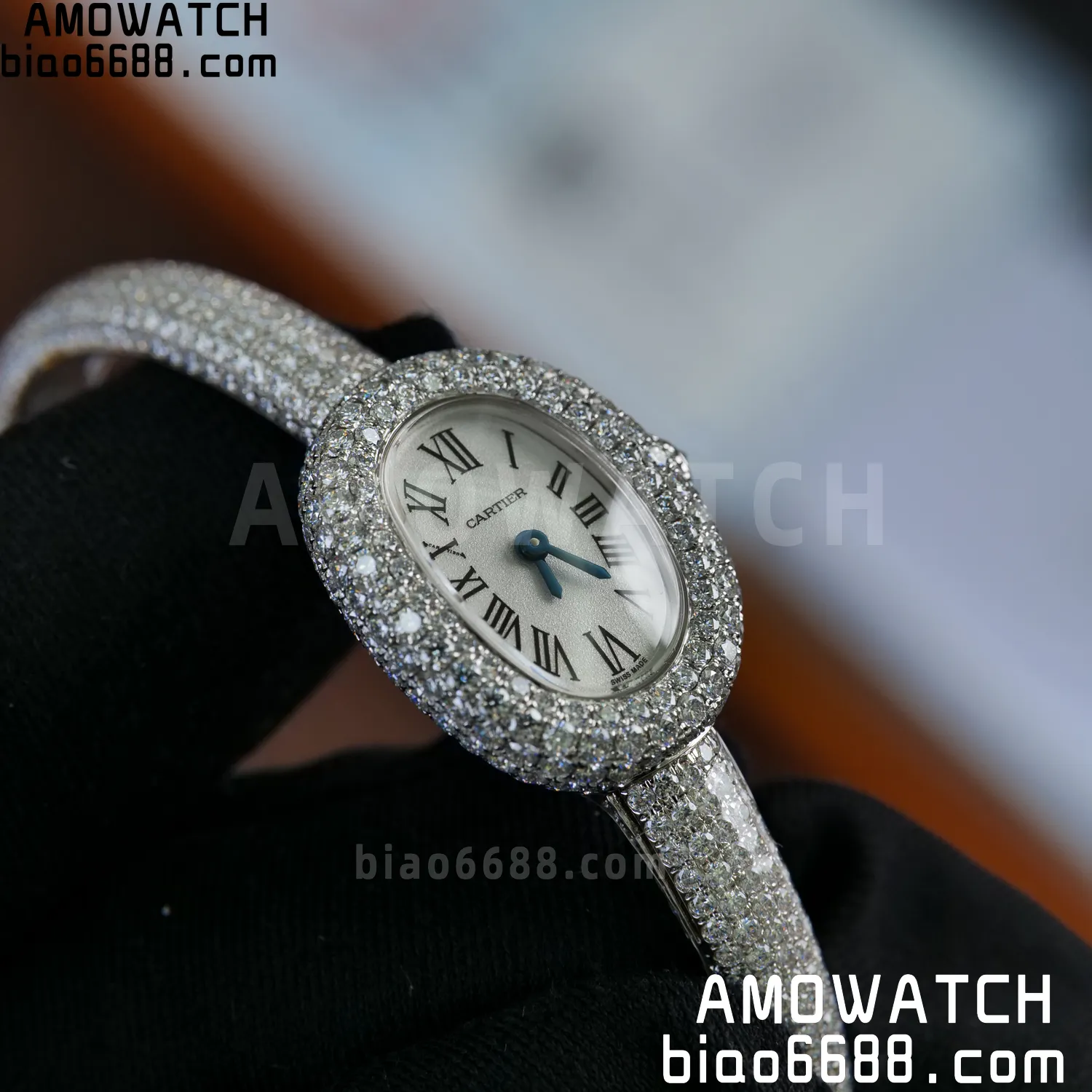 Cartier Baignoire 18.7mm HPI01773 BBAF 1:1 Best Edition White Dial on Moissanite bracelet Bracelet Ronda Quartz 71 73895a05b42cfd1 AMO Watch