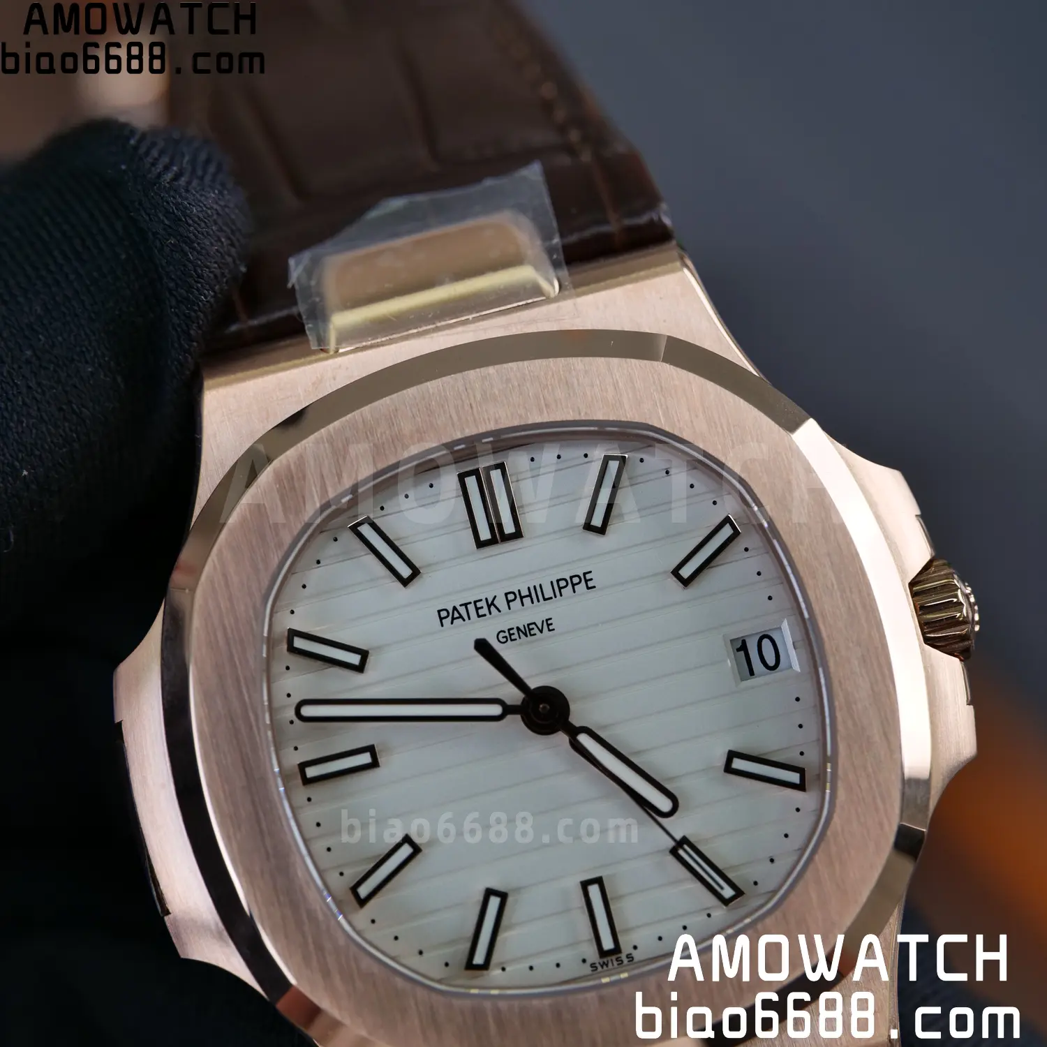 PP Nautilus 5711 RG DDF 1:1 Best Edition White Textured Dial on Brown Leather Strap (Weighted) 78 1194526fc17f521 AMO Watch
