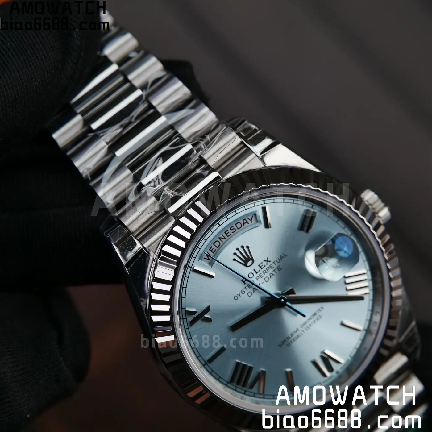 Rolex Day Date 40 SS 228236 RCF 1:1 Best Edition Ice Blue Roman Dial on President Bracelet VR3255 (211g) 65 28c560ed8da5609 AMO Watch