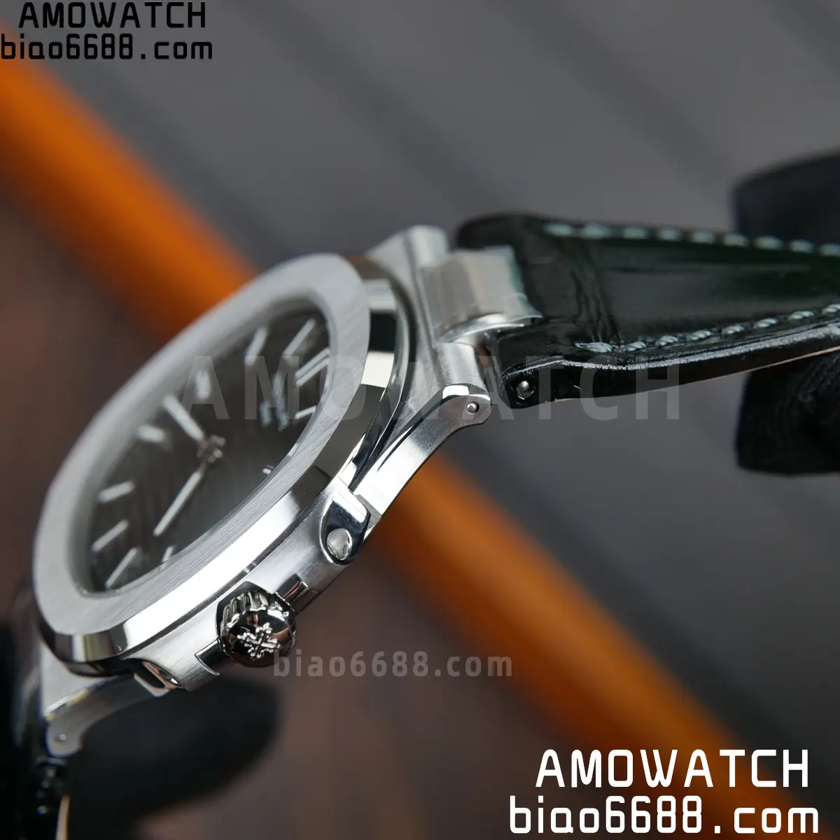 PP Nautilus 5711 DDF 1:1 Best Edition Gray Textured Dial on Black Leather Strap 324 (Weighted) 80 2eb59c2dc519bdf 阿默表行AmoWatch