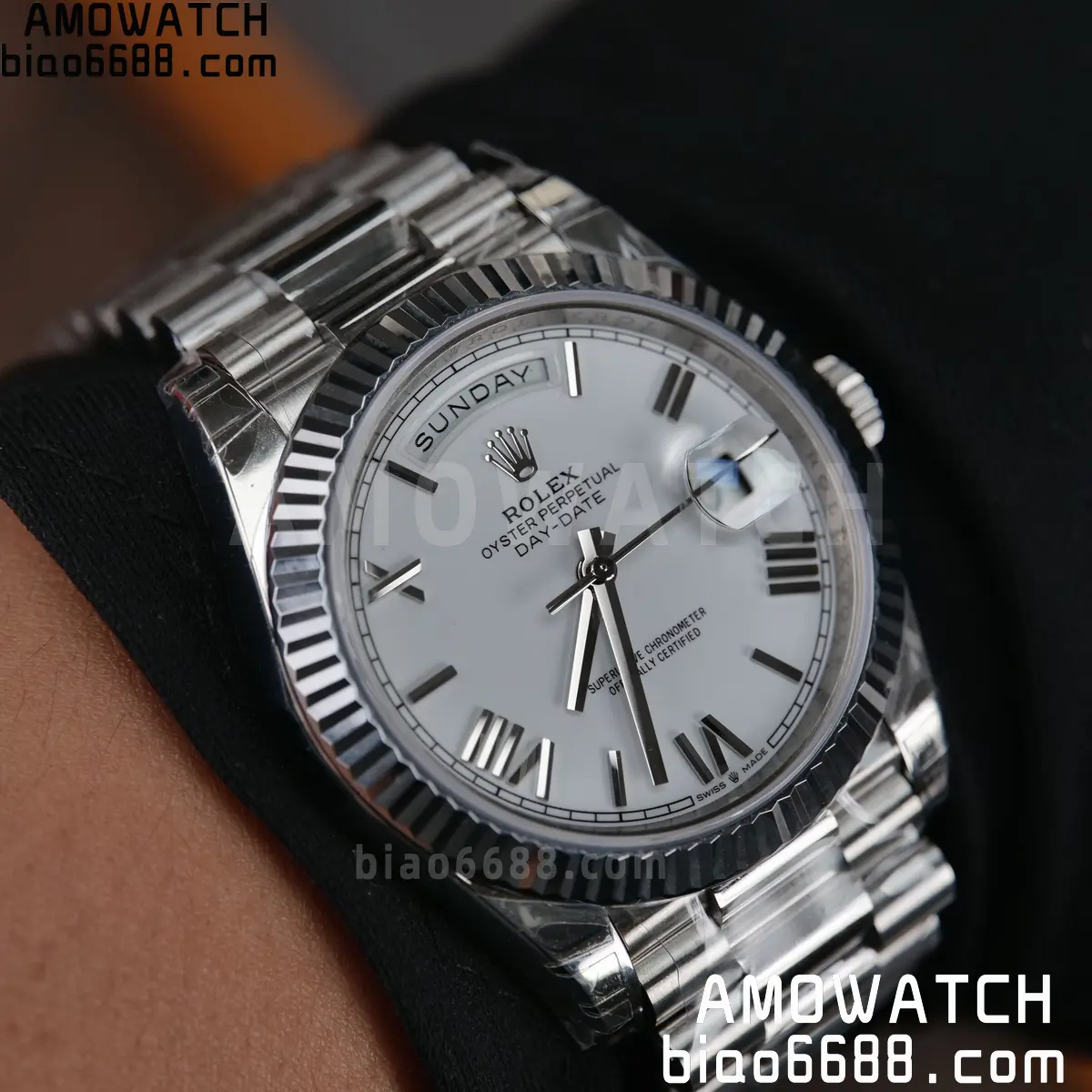 Rolex Day Date 40 SS 228236 RCF 1:1 Best Edition White Roman Dial on President Bracelet VR3255 (211g) 88 398c03d6e3cced5 AMO Watch