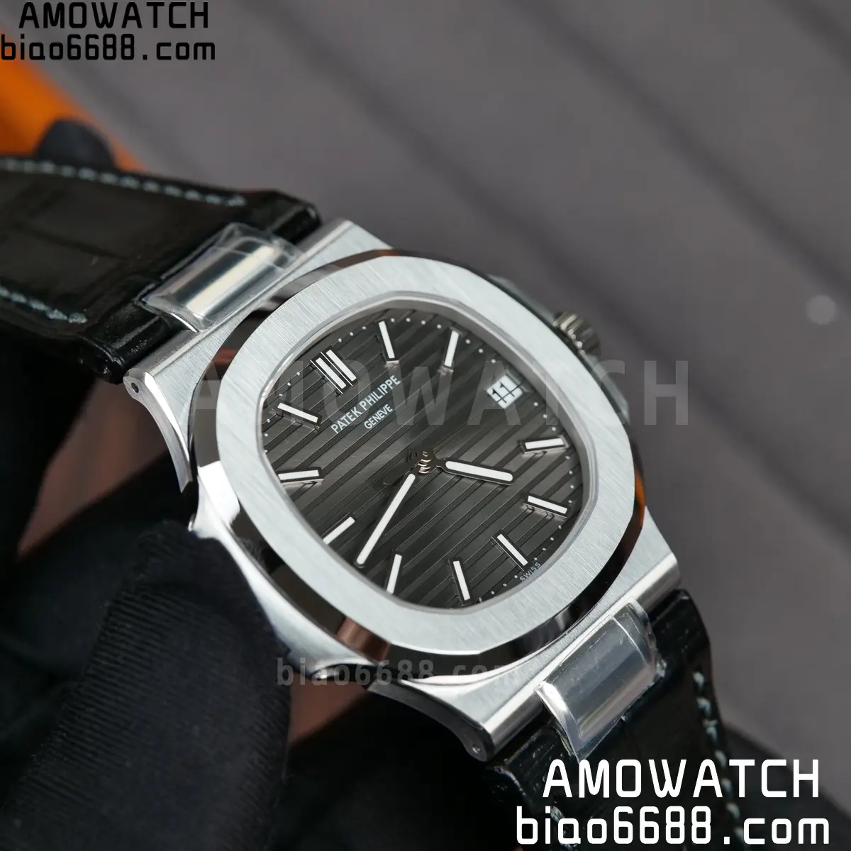 PP Nautilus 5711 DDF 1:1 Best Edition Gray Textured Dial on Black Leather Strap 324 (Weighted) 81 5aba5f9975e281d 阿默表行AmoWatch