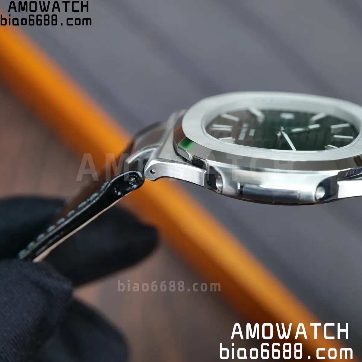 PP Nautilus 5711 DDF 1:1 Best Edition Gray Textured Dial on Black Leather Strap 324 (Weighted) 77 5d0967449b7a996 阿默表行AmoWatch