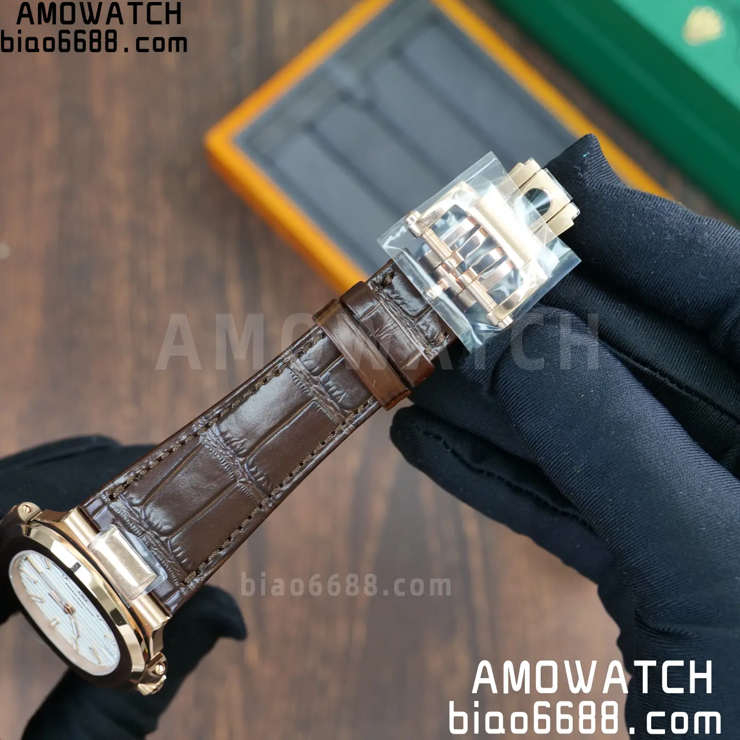 PP Nautilus 5711 RG DDF 1:1 Best Edition White Textured Dial on Brown Leather Strap (Weighted) 64 7a3a93068760b8d AMO Watch