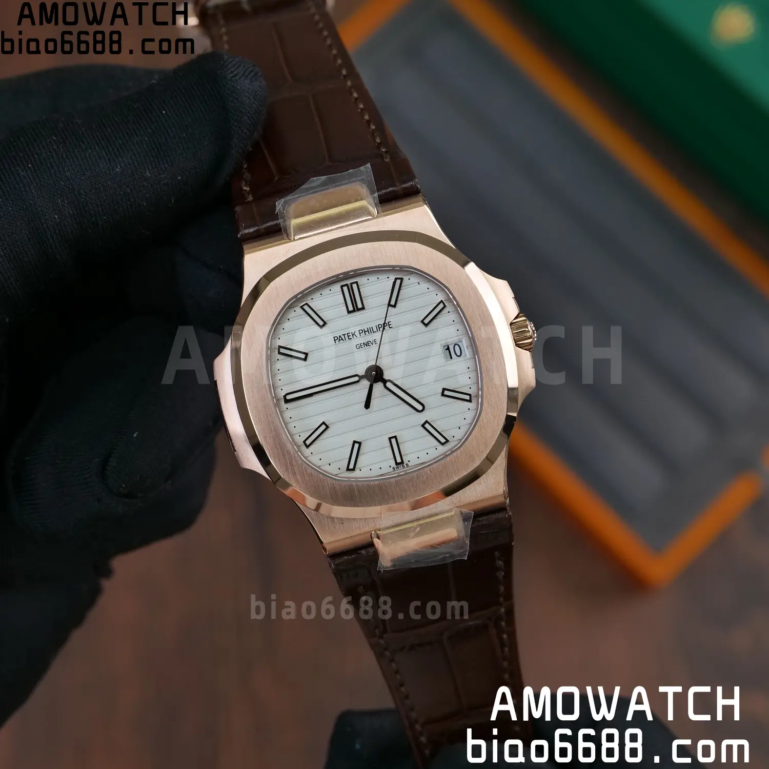PP Nautilus 5711 RG DDF 1:1 Best Edition White Textured Dial on Brown Leather Strap (Weighted) 62 7a5896e10c46269 AMO Watch