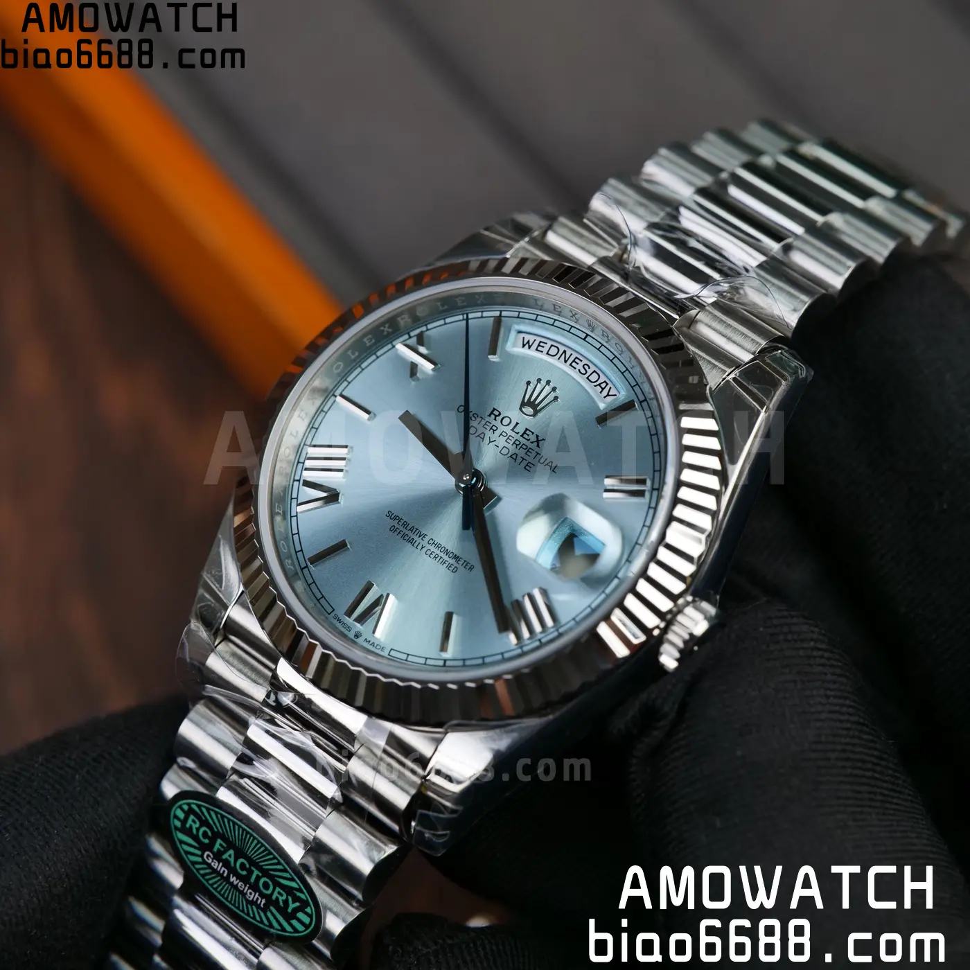 Rolex Day Date 40 SS 228236 RCF 1:1 Best Edition Ice Blue Roman Dial on President Bracelet VR3255 (211g) 64 7f669793f4b36e5 AMO Watch
