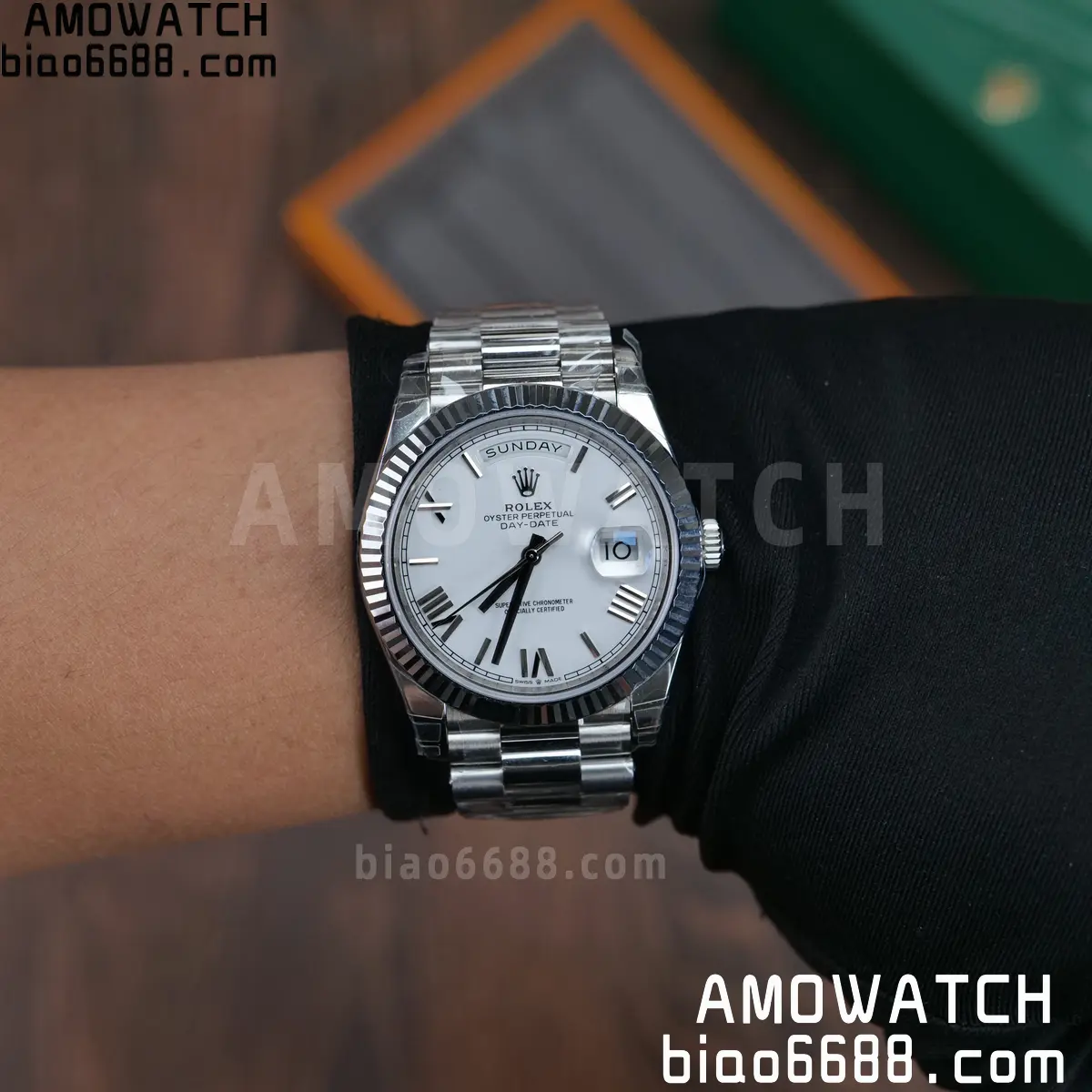 Rolex Day Date 40 SS 228236 RCF 1:1 Best Edition White Roman Dial on President Bracelet VR3255 (211g) 92 80bb485309e6712 AMO Watch