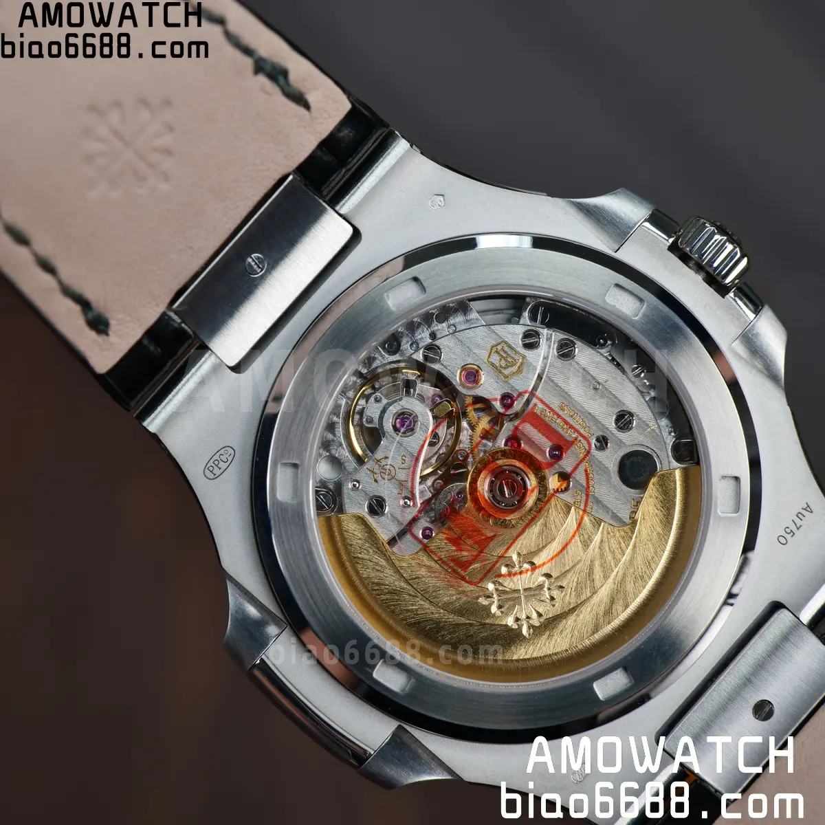 PP Nautilus 5711 DDF 1:1 Best Edition Gray Textured Dial on Black Leather Strap 324 (Weighted) 92 9698bdb2b1a5a1c 阿默表行AmoWatch