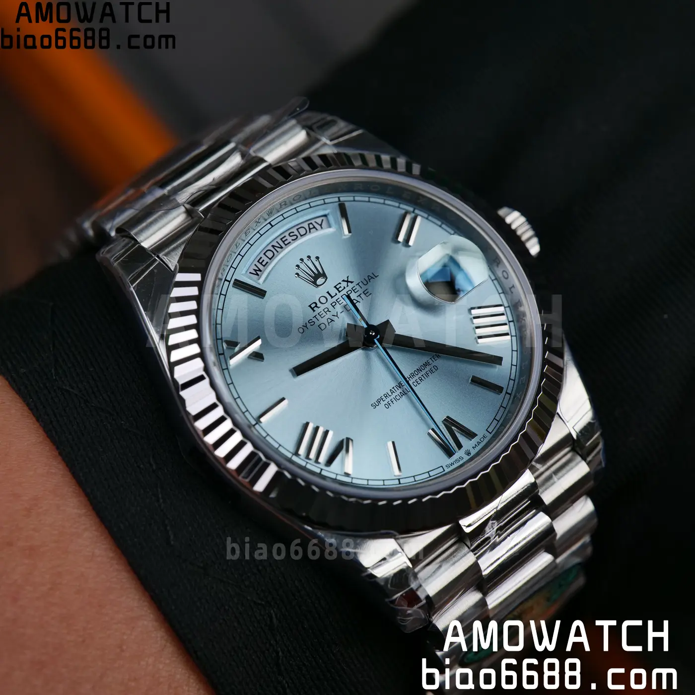 Rolex Day Date 40 SS 228236 RCF 1:1 Best Edition Ice Blue Roman Dial on President Bracelet VR3255 (211g) 74 9860329c55e5ae8 AMO Watch