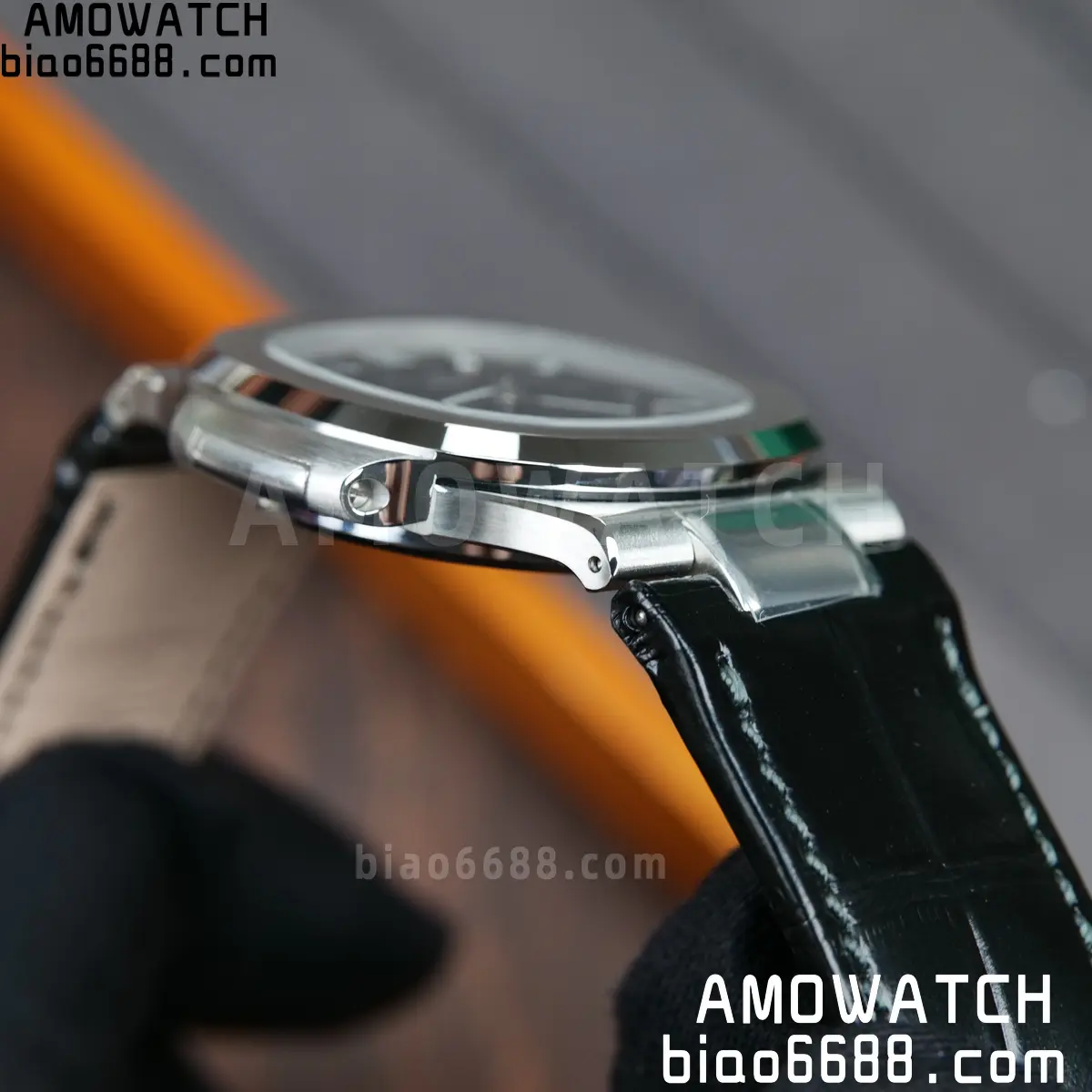 PP Nautilus 5711 DDF 1:1 Best Edition Gray Textured Dial on Black Leather Strap 324 (Weighted) 76 997ae0c17951f01 阿默表行AmoWatch