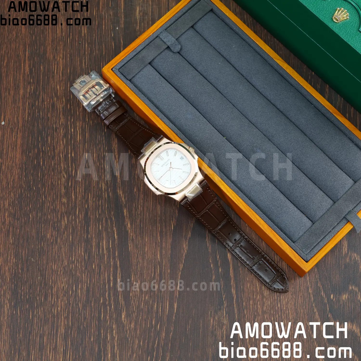 PP Nautilus 5711 RG DDF 1:1 Best Edition White Textured Dial on Brown Leather Strap (Weighted) 60 a7a0b424b676f8d AMO Watch