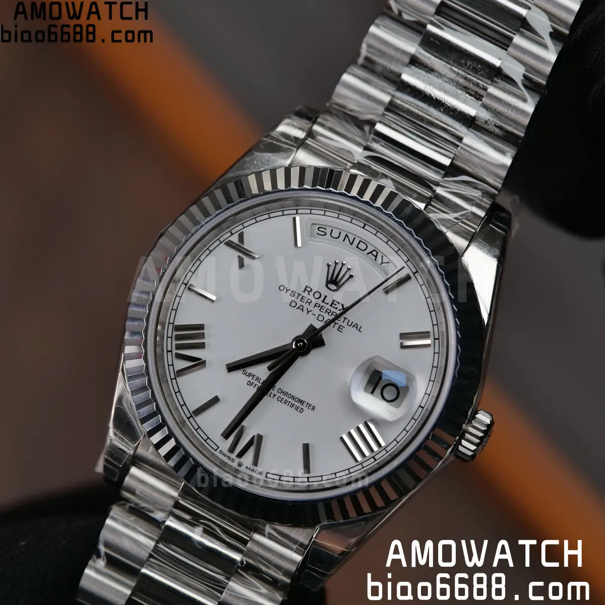 Rolex Day Date 40 SS 228236 RCF 1:1 Best Edition White Roman Dial on President Bracelet VR3255 (211g) 82 b102c1f3610f68a AMO Watch