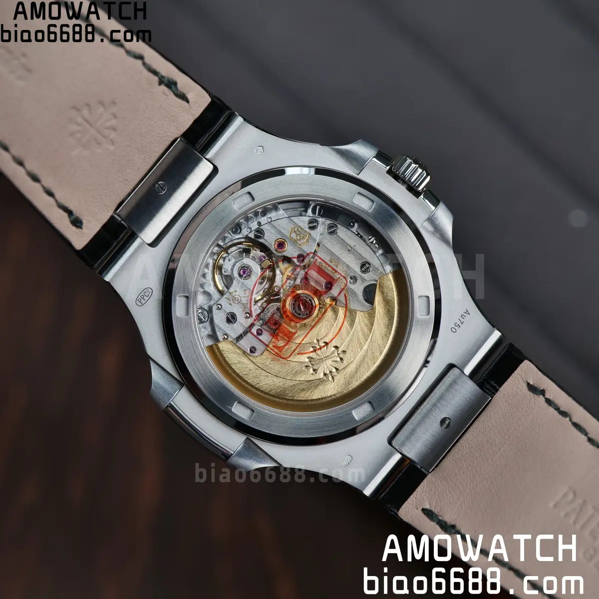 PP Nautilus 5711 DDF 1:1 Best Edition Gray Textured Dial on Black Leather Strap 324 (Weighted) 91 b2344ba8e704d53 阿默表行AmoWatch