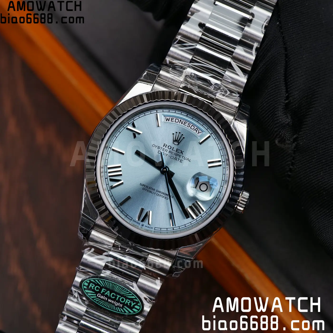 Rolex Day Date 40 SS 228236 RCF 1:1 Best Edition Ice Blue Roman Dial on President Bracelet VR3255 (211g) 67 bcdc7f7b5b50cd9 AMO Watch