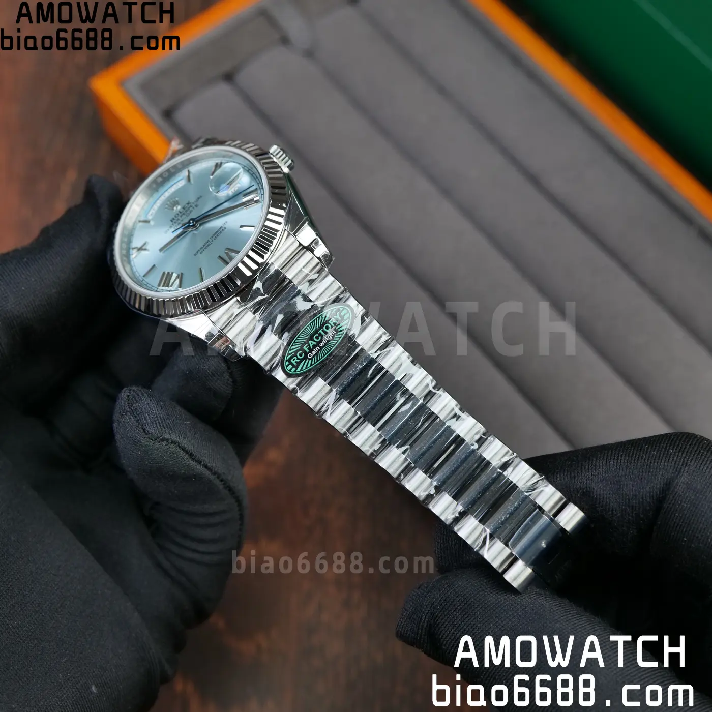 Rolex Day Date 40 SS 228236 RCF 1:1 Best Edition Ice Blue Roman Dial on President Bracelet VR3255 (211g) 56 d0ea1aafbae5d1a AMO Watch