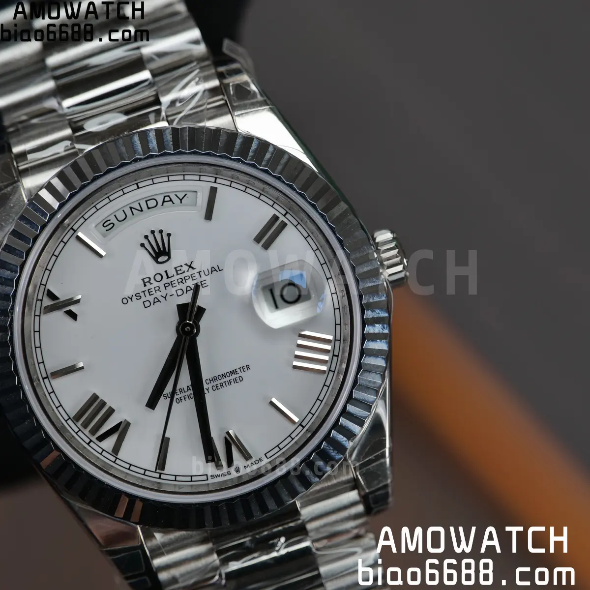 Rolex Day Date 40 SS 228236 RCF 1:1 Best Edition White Roman Dial on President Bracelet VR3255 (211g) 78 e30f79932e41c03 AMO Watch
