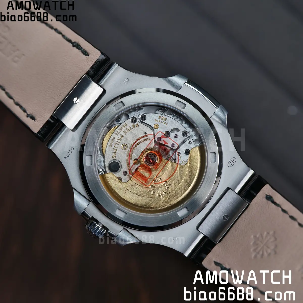 PP Nautilus 5711 DDF 1:1 Best Edition Gray Textured Dial on Black Leather Strap 324 (Weighted) 90 ebce6b4ab6e46de 阿默表行AmoWatch