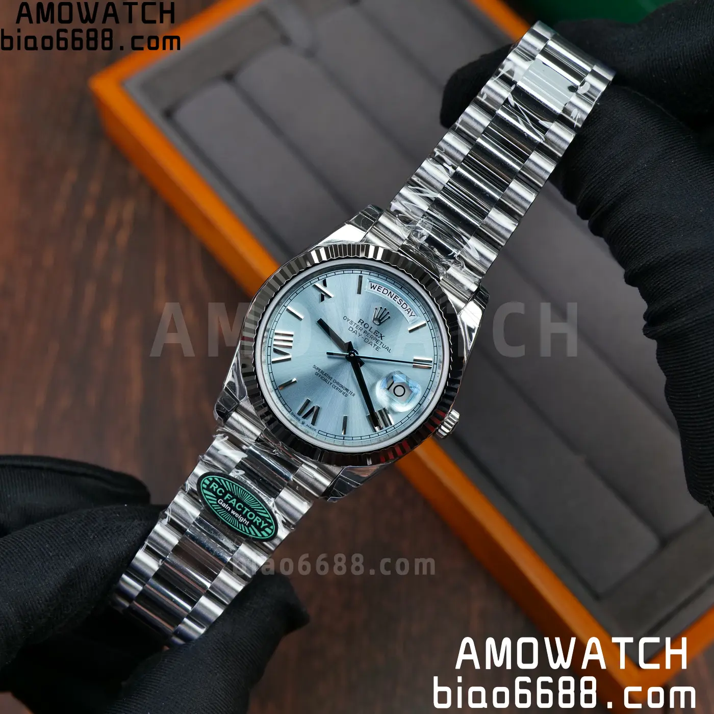 Rolex Day Date 40 SS 228236 RCF 1:1 Best Edition Ice Blue Roman Dial on President Bracelet VR3255 (211g) 54 ebfb1cbc40c6125 AMO Watch