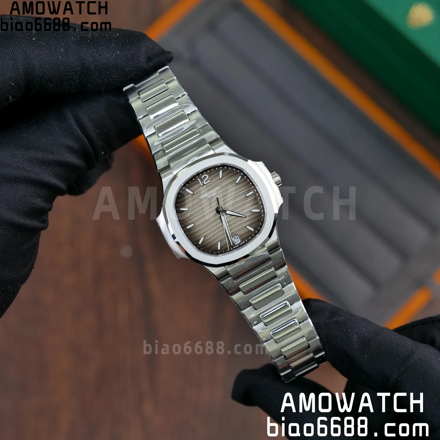 PP Nautilus 7118 Ladies DDF 1:1 Best Edition Gray Dial on SS Bracelet A324 Super Clone 59 06b0f1fe3862607 AMO Watch