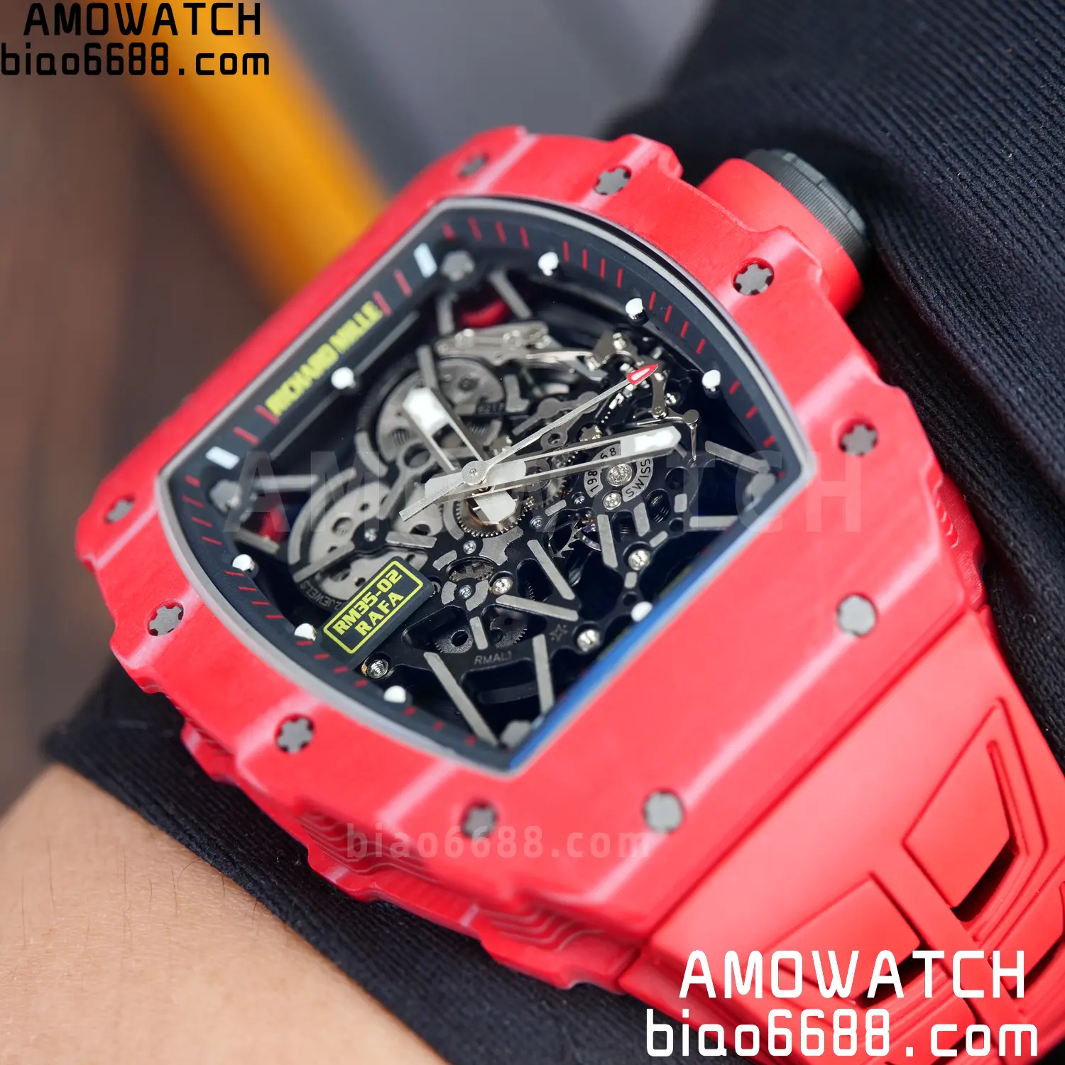 RICHARD MILLE RM035-02 Red NTPT ZF 1:1 Best Edition Skeleton Dial on Red Rubber Strap RMAL1 Super Clone V7 99 079ab401332fb93 AMO Watch
